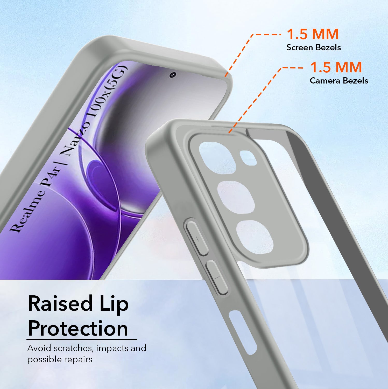 For Realme P4R 5G | Realme Narzo 100X 5G Back Cover Case Ultra-Hybrid (Lifetime Anti Yellow | Anti Scratch | Crystal Clear Shockproof)