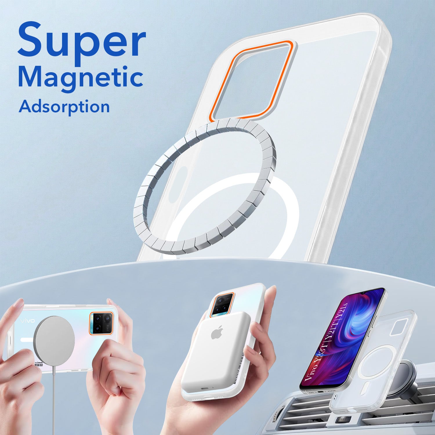 For Vivo Y33T | Vivo Y21T | Vivo Y21s Back Cover Case (Soft Touch | Camera Bump Protection | MagSafe Compatible | Matte Finish)