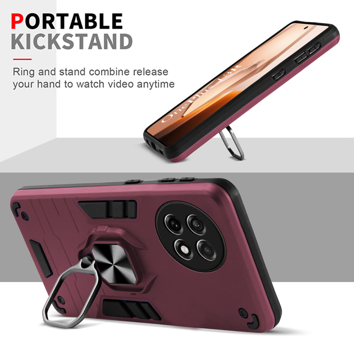 For OnePlus 13R Back Cover Case (Shockproof Polycarbonate Dual Layer Hybrid Armor)