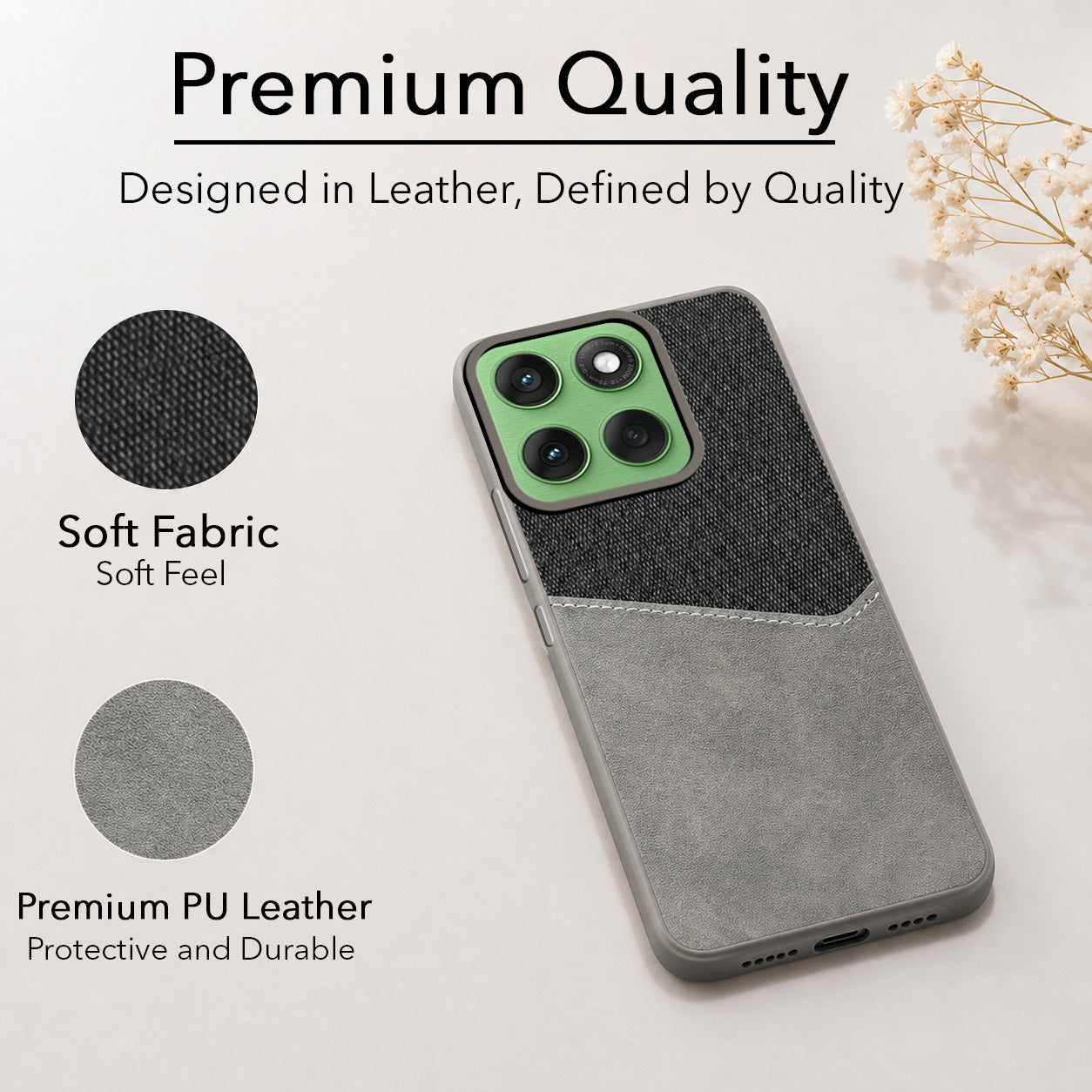 For Motorola Moto Edge 60 Back Cover Case (Dual PU Leather Stitch | Professional Minimalist | Soft and Flexible)