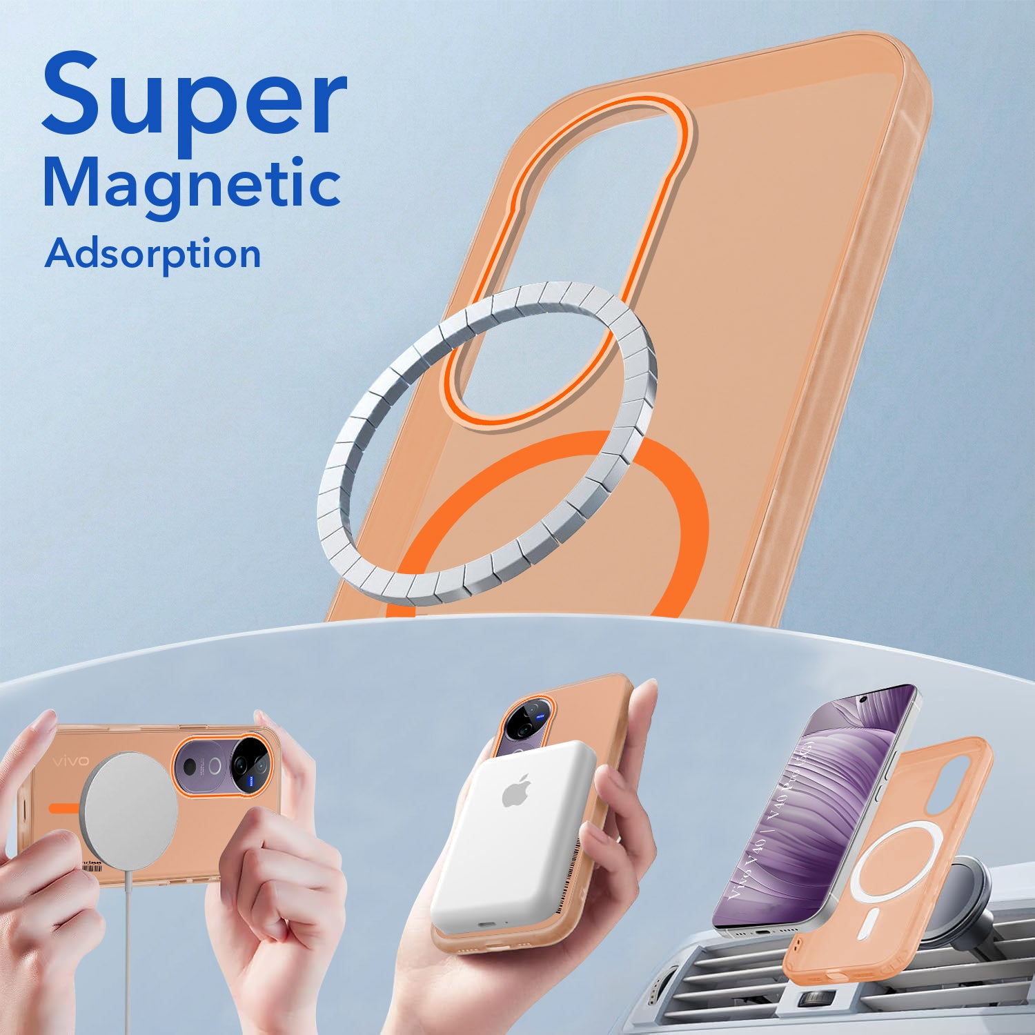 For Vivo V40 | Vivo V40 Pro 5G Back Cover Case (Soft Touch | Camera Bump Protection | MagSafe Compatible | Matte Finish)