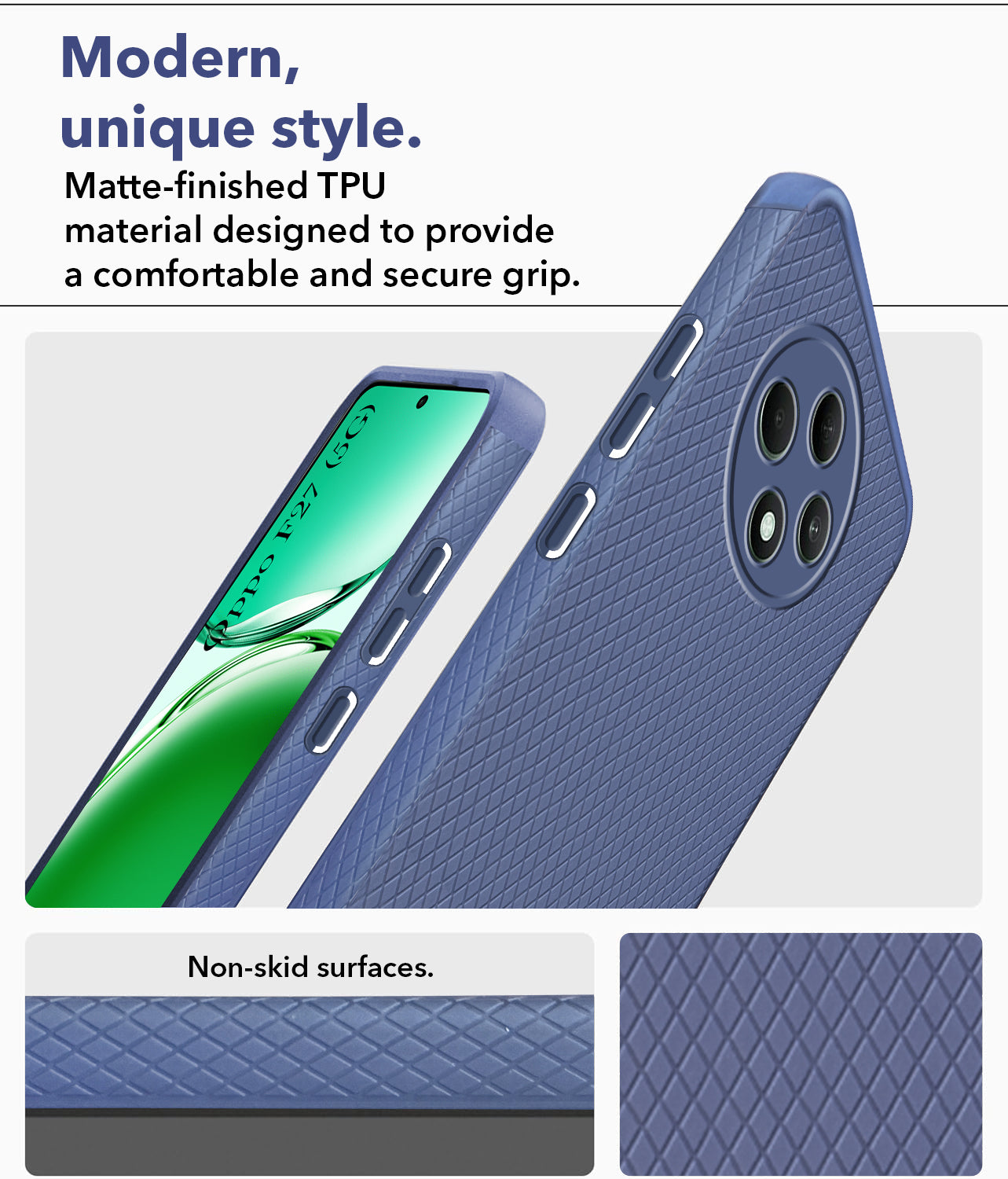 For Oppo F27 5G Back Cover Case (Liquid Silicone | Side Grip | Camera Protection)