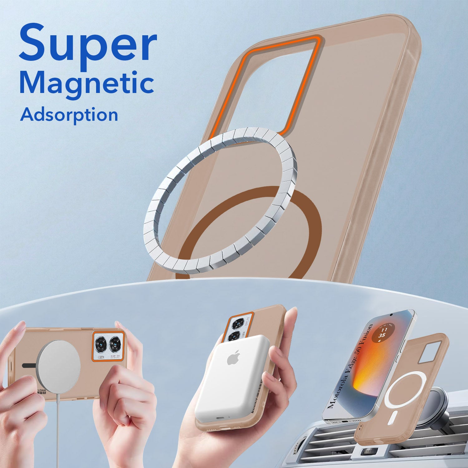 For Motorola Moto Edge 50 Fusion Back Cover Case (Soft Touch | Camera Bump Protection | MagSafe Compatible | Matte Finish)
