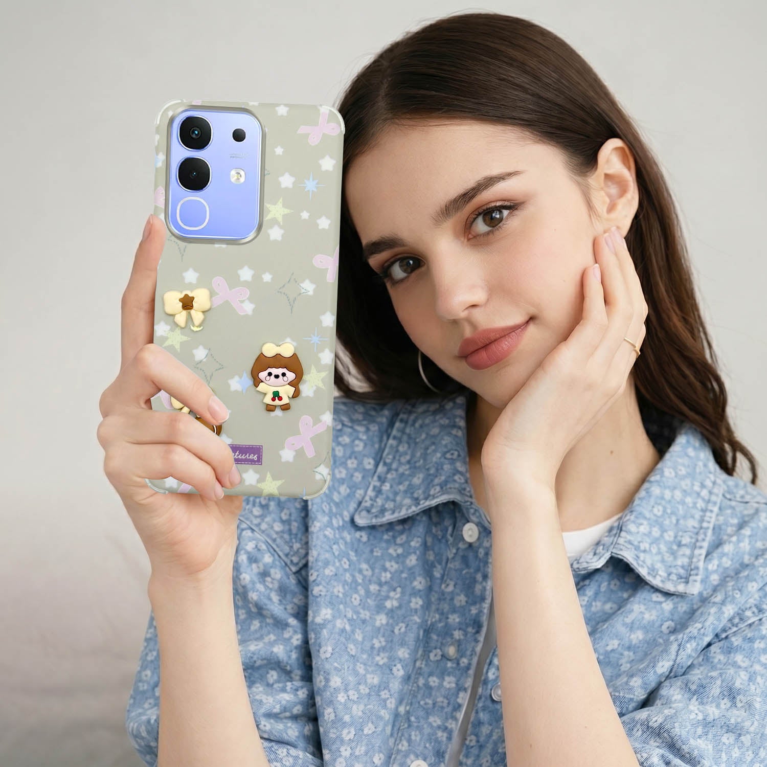 For Vivo iQOO Z10x Back Cover Case (3D Cute Cartoons | Hard Back Side Soft | Matte Premium Finish | HD Printing)
