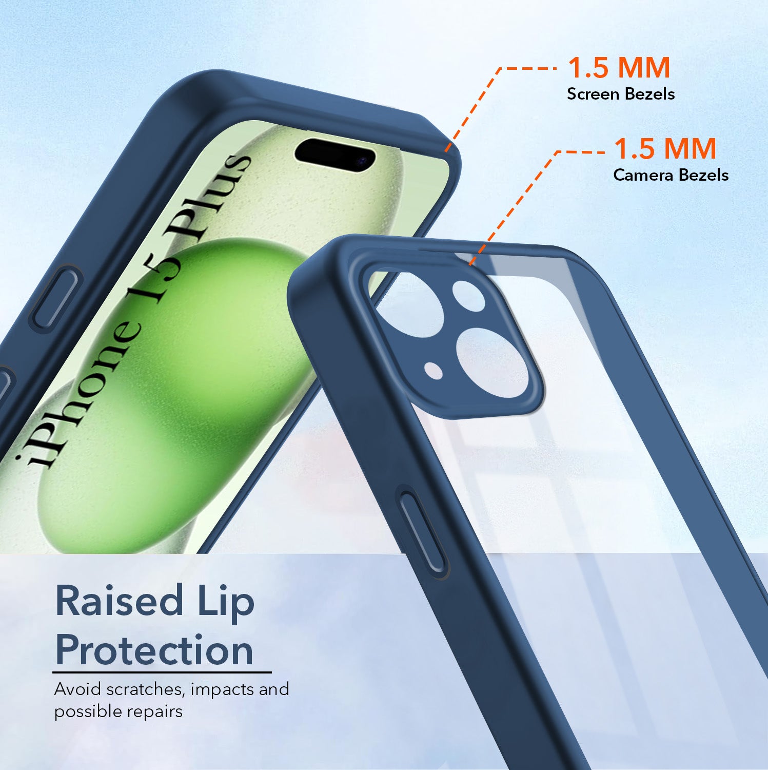 For Apple iPhone 15 Plus Back Cover Case Ultra-Hybrid (Lifetime Anti Yellow | Anti Scratch | Crystal Clear Shockproof)