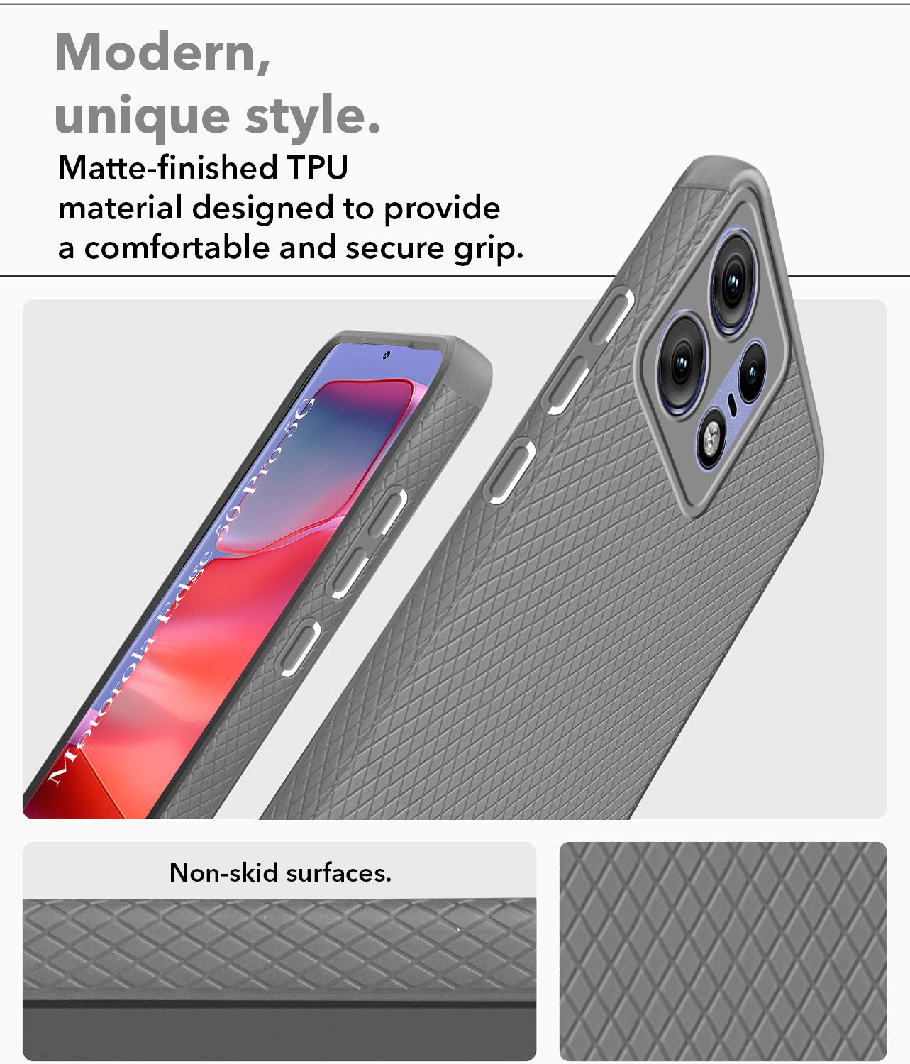 For Motorola Moto Edge 50 Pro Back Cover Case (Liquid Silicone | Side Grip | Camera Protection)
