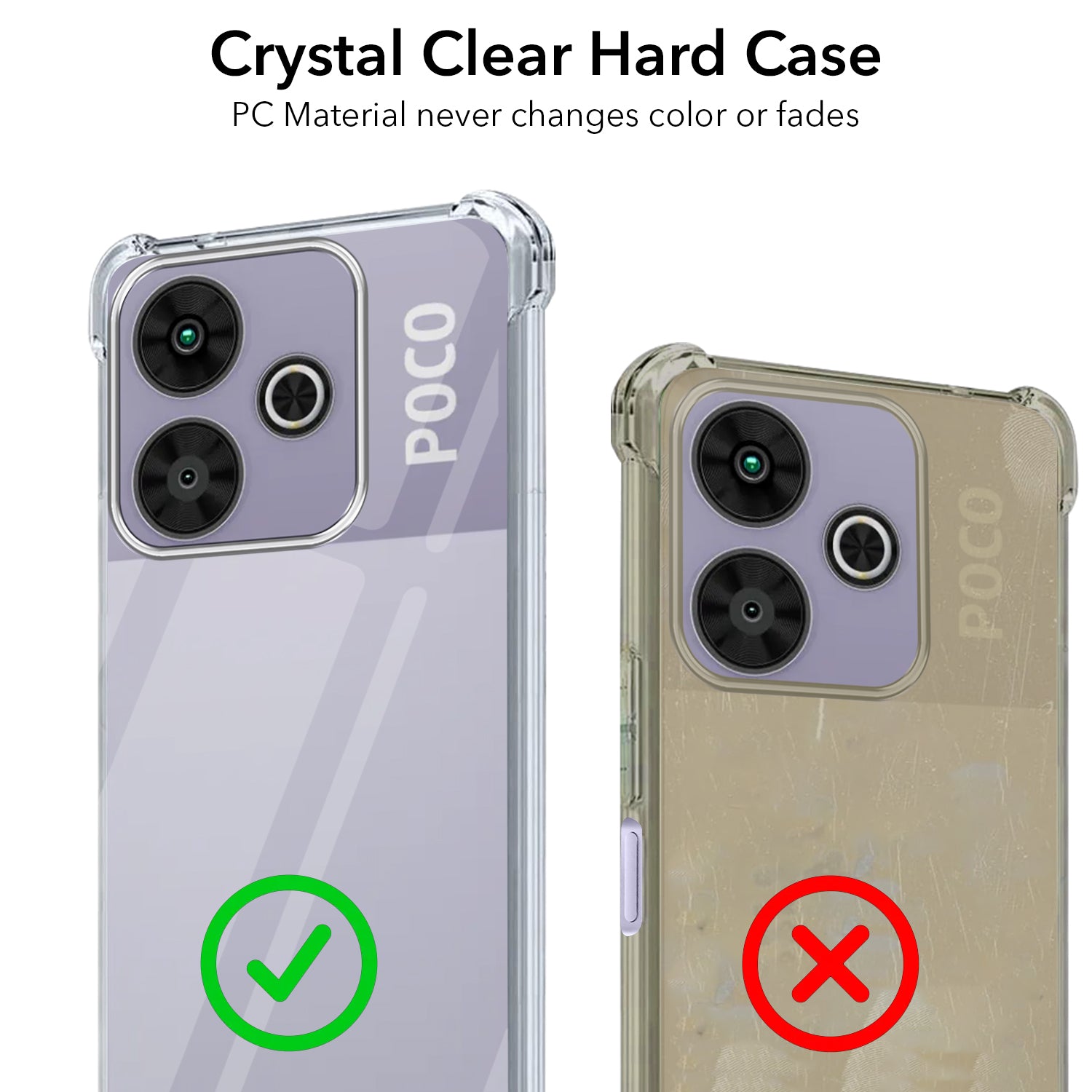 For Poco M6 Plus 5G Back Cover Shockproof Crystal-Clear (Drop & Camera Protection | Hard Polycarbonate)
