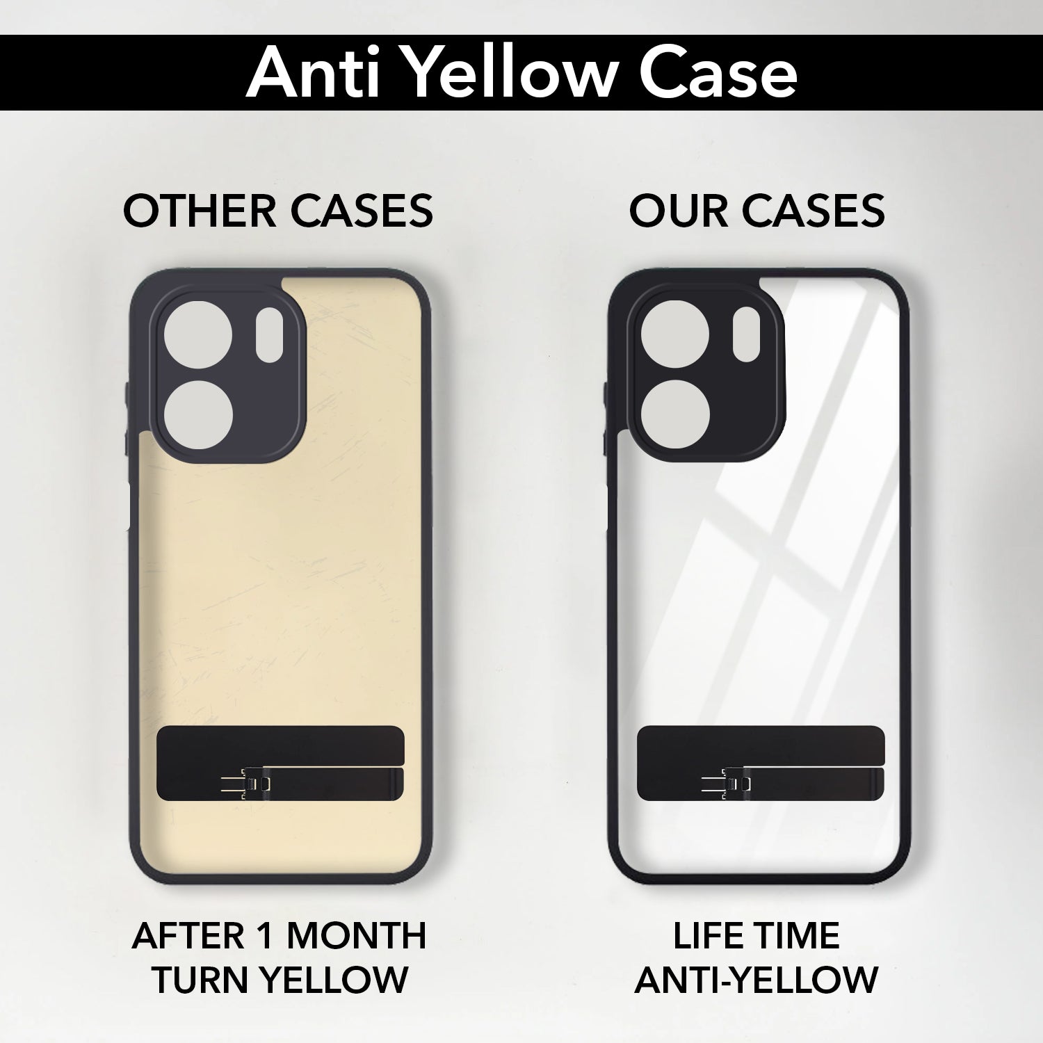 For Oppo A5X Back Cover Case (Built-in Stand | Lifetime Anti Yellow | Kickstand Shockproof | Camera Protection | MagSafe Compatible)