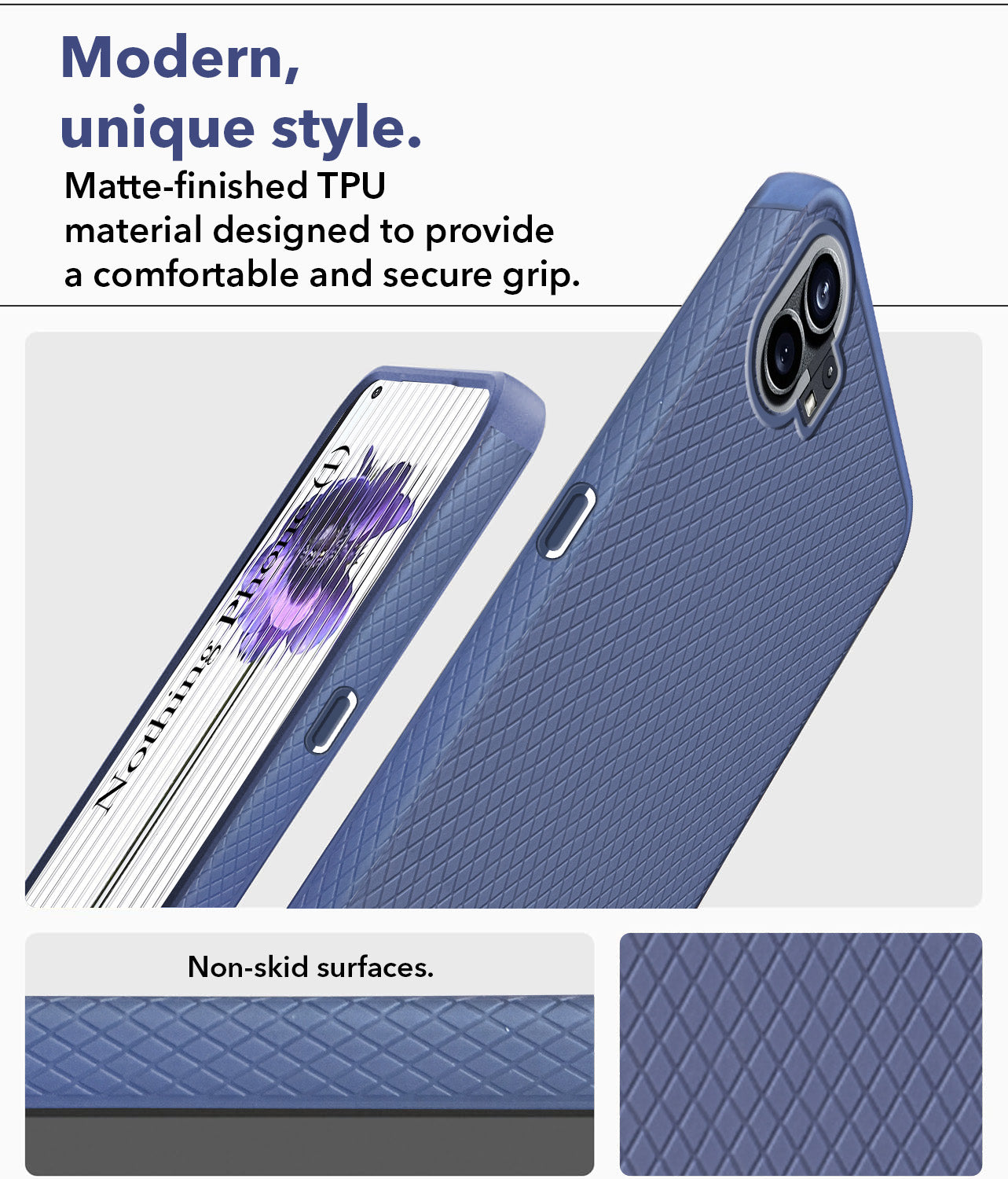 For Nothing Phone 1 Back Cover Case (Liquid Silicone | Side Grip | Camera Protection)
