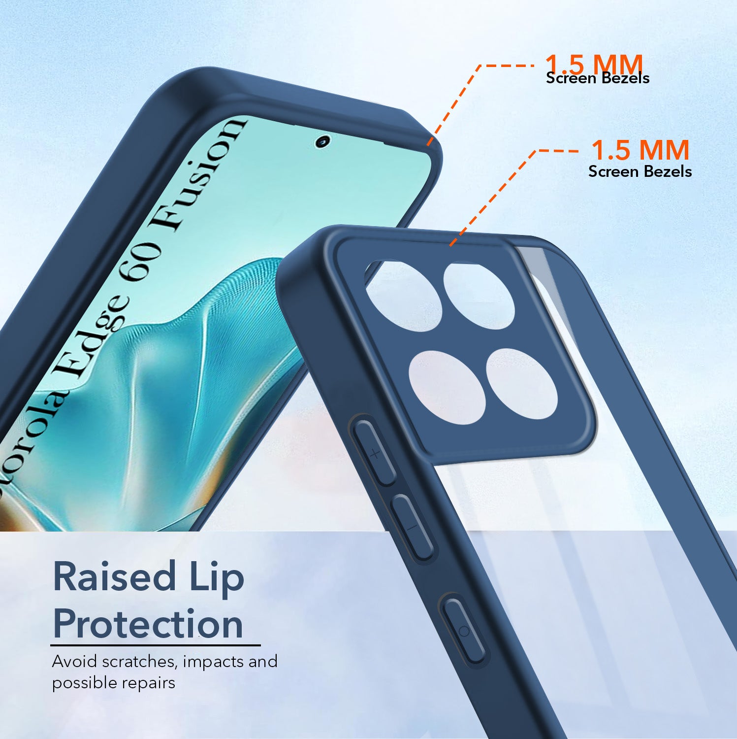 For Motorola Moto Edge 60 Fusion Back Cover Case  (Lifetime Anti Yellow | Anti Scratch | Crystal Clear Shockproof)