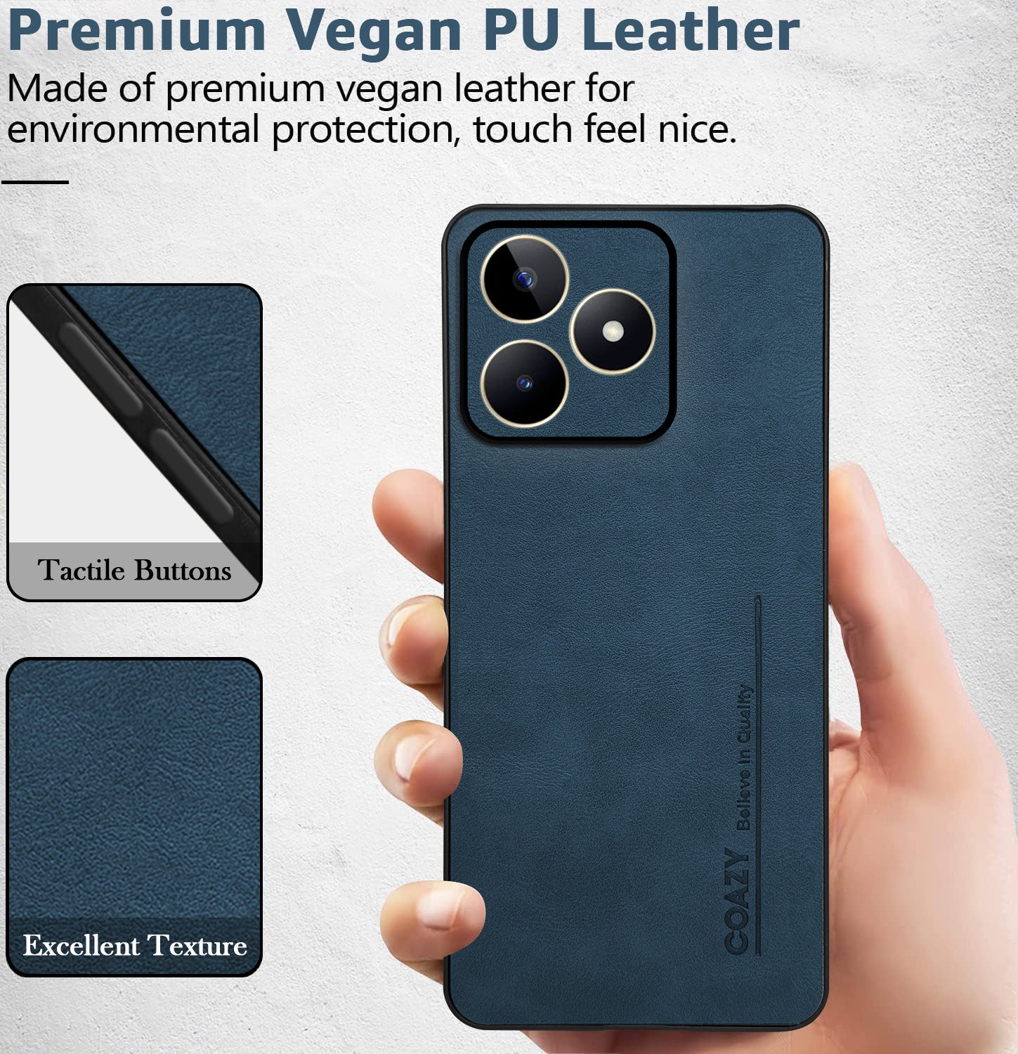 For Realme C53 Back Cover Case (Professional Vegan Leather | Camera Protection | Slim & Soft)