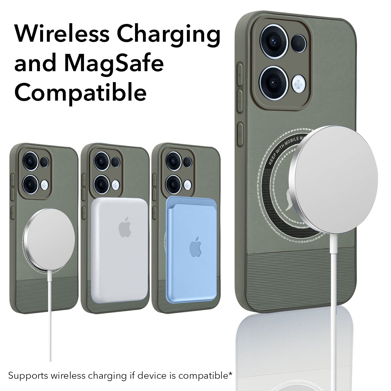 For Oppo Reno13 5G | Oppo Reno 13 5G Back Cover Case PU Leather Finish (Professional Minimalist Texture | MagSafe Compatile | Camera Protection | Sleek Sober Formal)