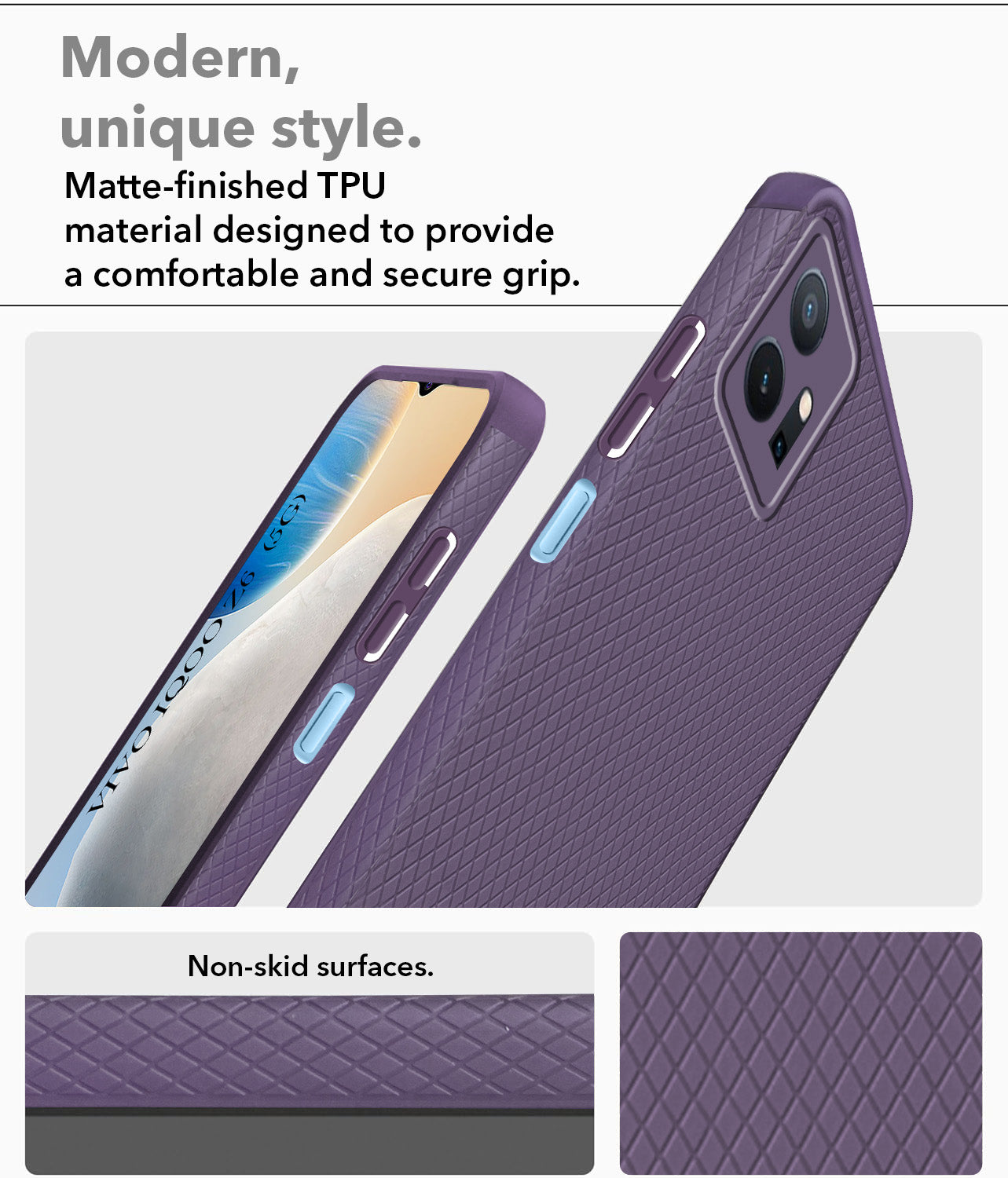For Vivo iQOO Z6 5G Back Cover Case (Liquid Silicone | Side Grip | Camera Protection)