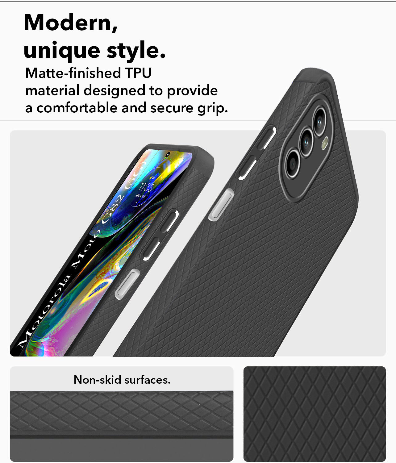 For Motorola Moto G82 5G Back Cover Case (Liquid Silicone | Side Grip | Camera Protection)