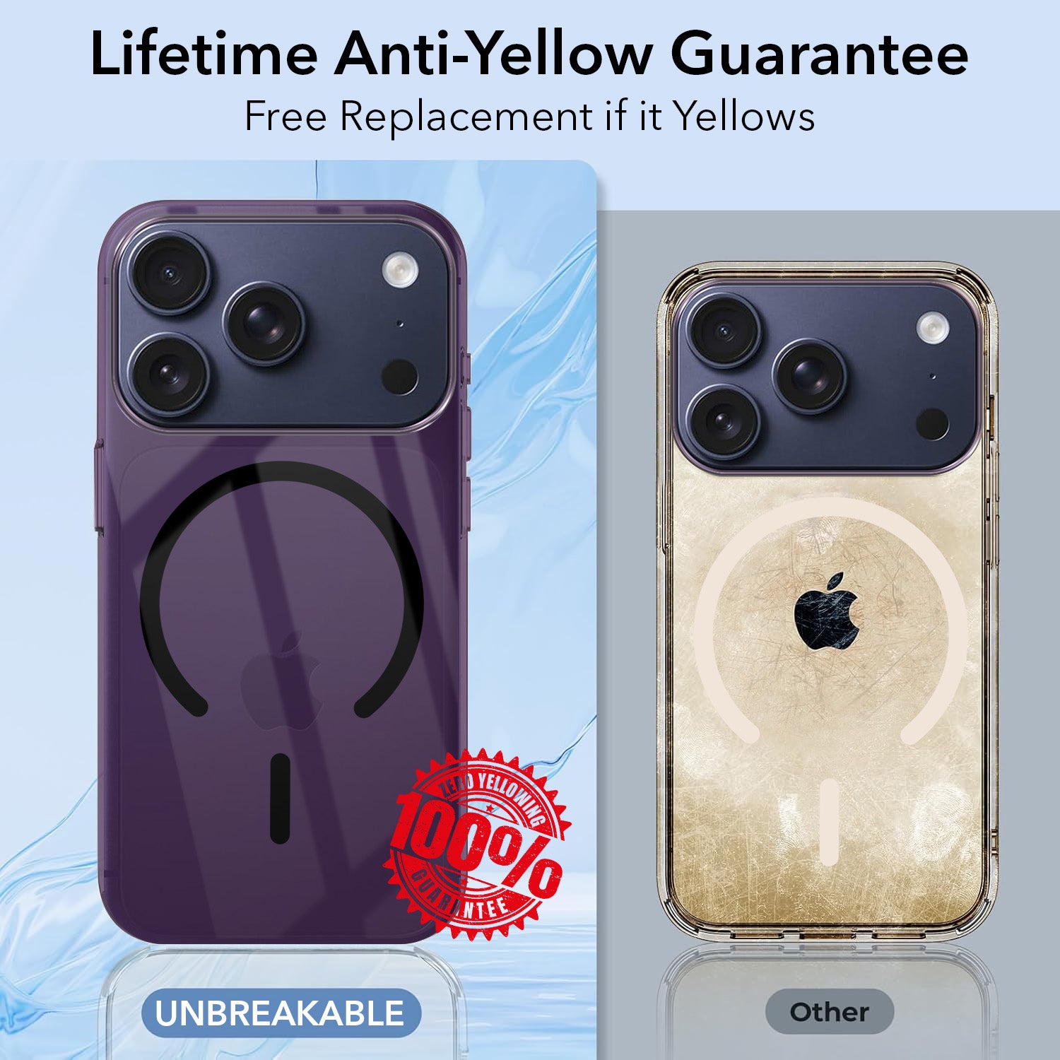 For iPhone 17 Pro | iPhone 18 Pro Back Cover Case Crystal Anti Yellow (MagSafe Wireless Charging Support |Camera Protection Bump)