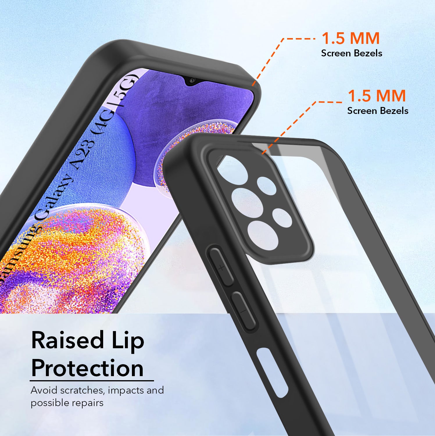 For Samsung Galaxy A23 4G | 5G Back Cover Case  Ultra-Hybrid (Lifetime Anti Yellow | Anti Scratch | Crystal Clear Shockproof)