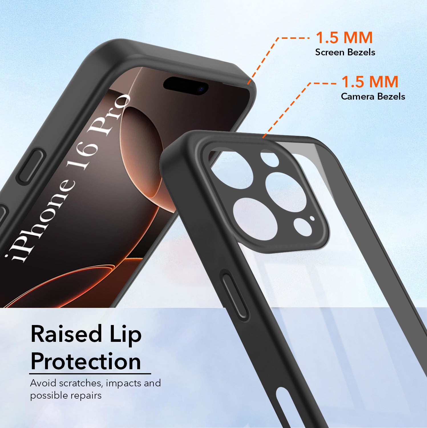 For Apple iPhone 16 Pro Ultra-Hybrid Back Cover Case(Lifetime Anti Yellow | Anti Scratch | Crystal Clear Shockproof)