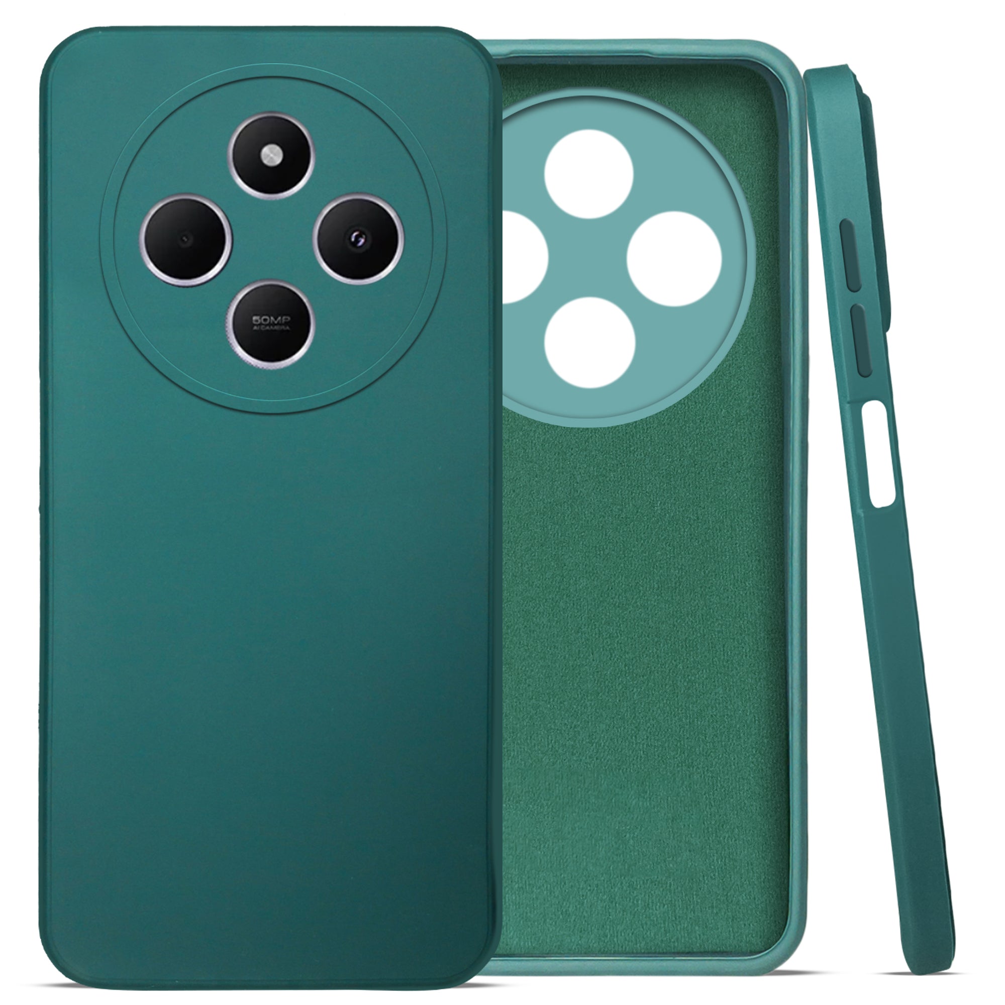 For Poco C75 | Poco M7 Back Cover Case ( Matte Finish Silicone with Inside Fiber cloth)