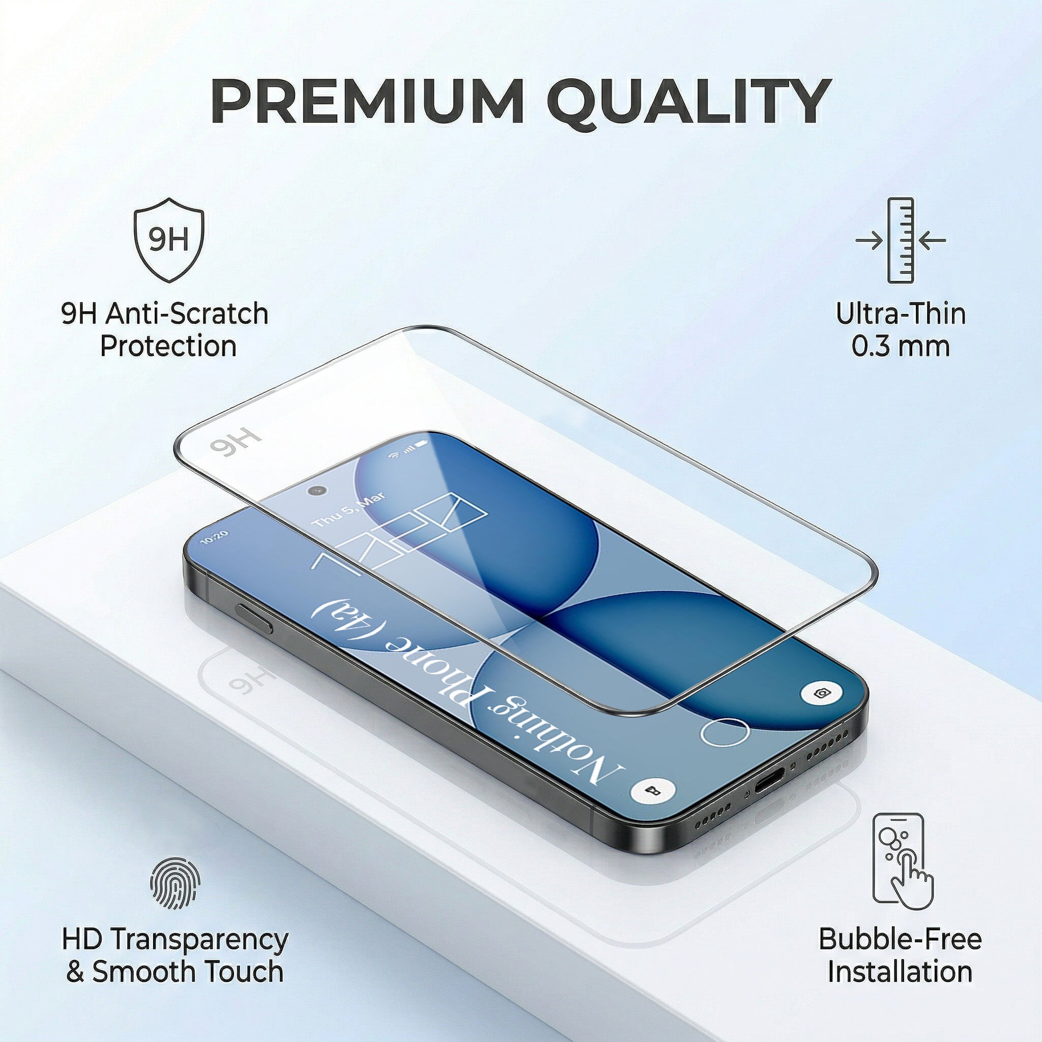 For Nothing Phone 4A 5G Combo with Back Cover and 9H Tempered Glass (Textured Grip Design | Micro-Fiber Cloth Inside | Oleophobic Coating Screen Glass)