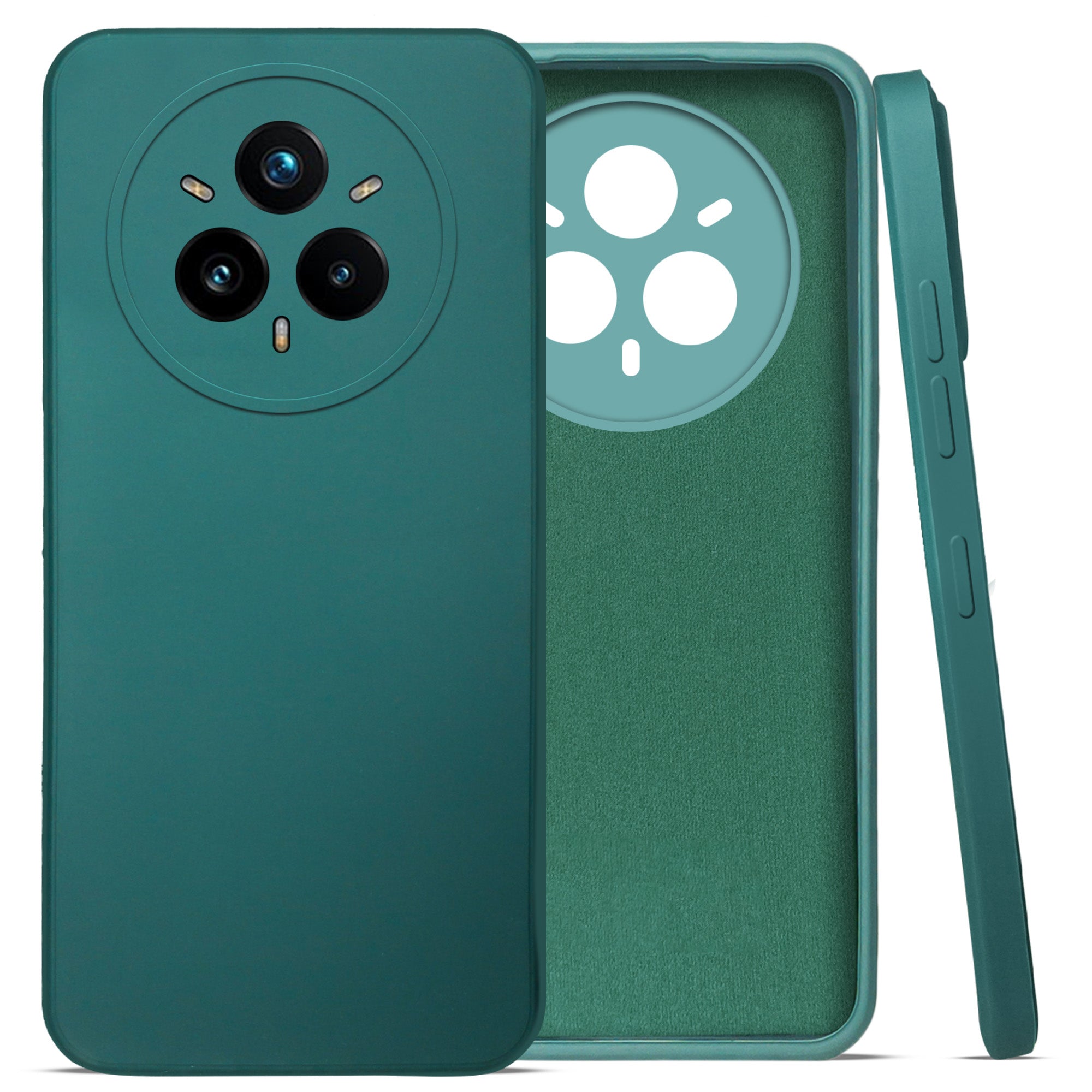 For Realme 14 Pro Plus 5G Back Cover Case (Matte Finish Silicone with Inside Fiber cloth)