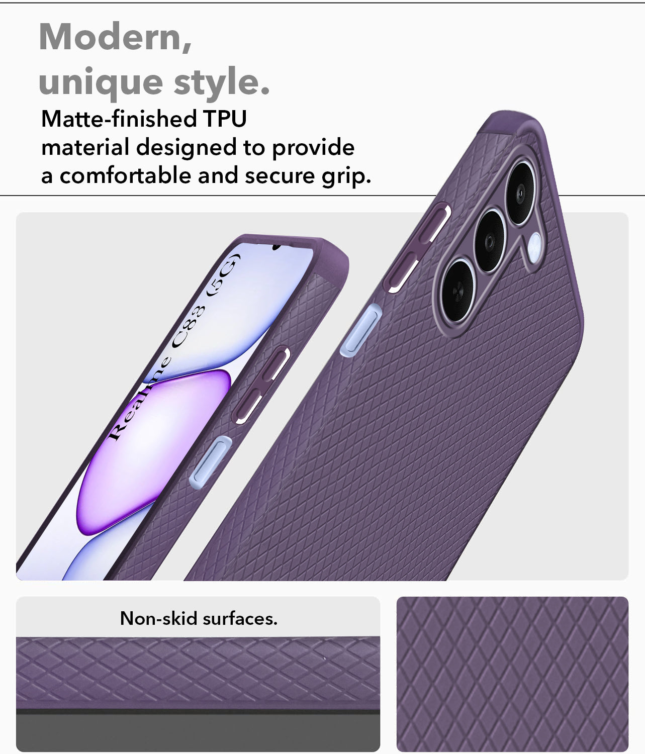 For Realme C83 5G Back Cover Case Liquid Silicone (Camera Protection | Side Grip Texture | Soft and Flexible)
