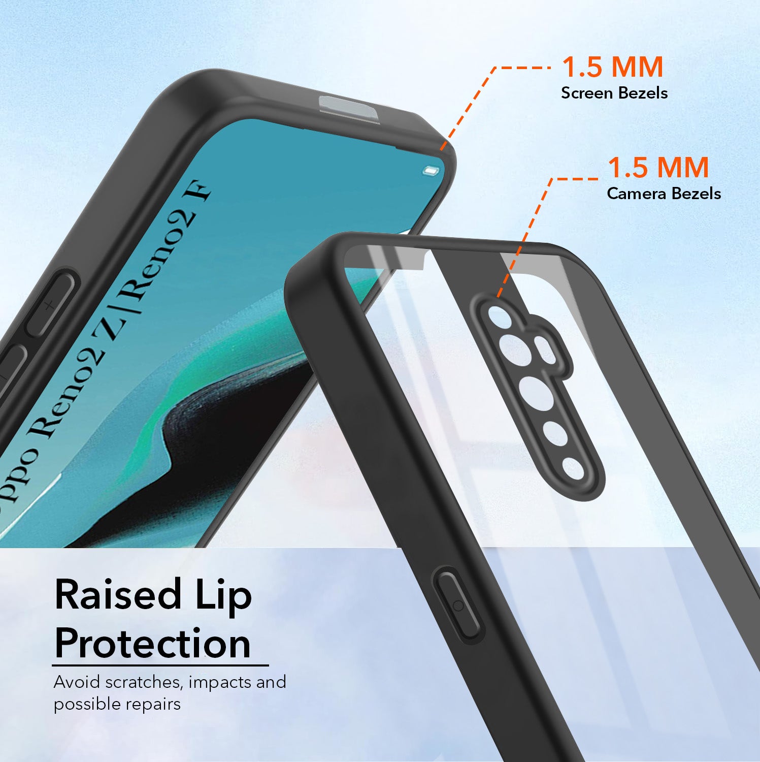 For Reno2 Z | Reno 2Z | Reno 2F | 2 F Back Cover Case Ultra-Hybrid (Lifetime Anti Yellow | Anti Scratch | Crystal Clear Shockproof)