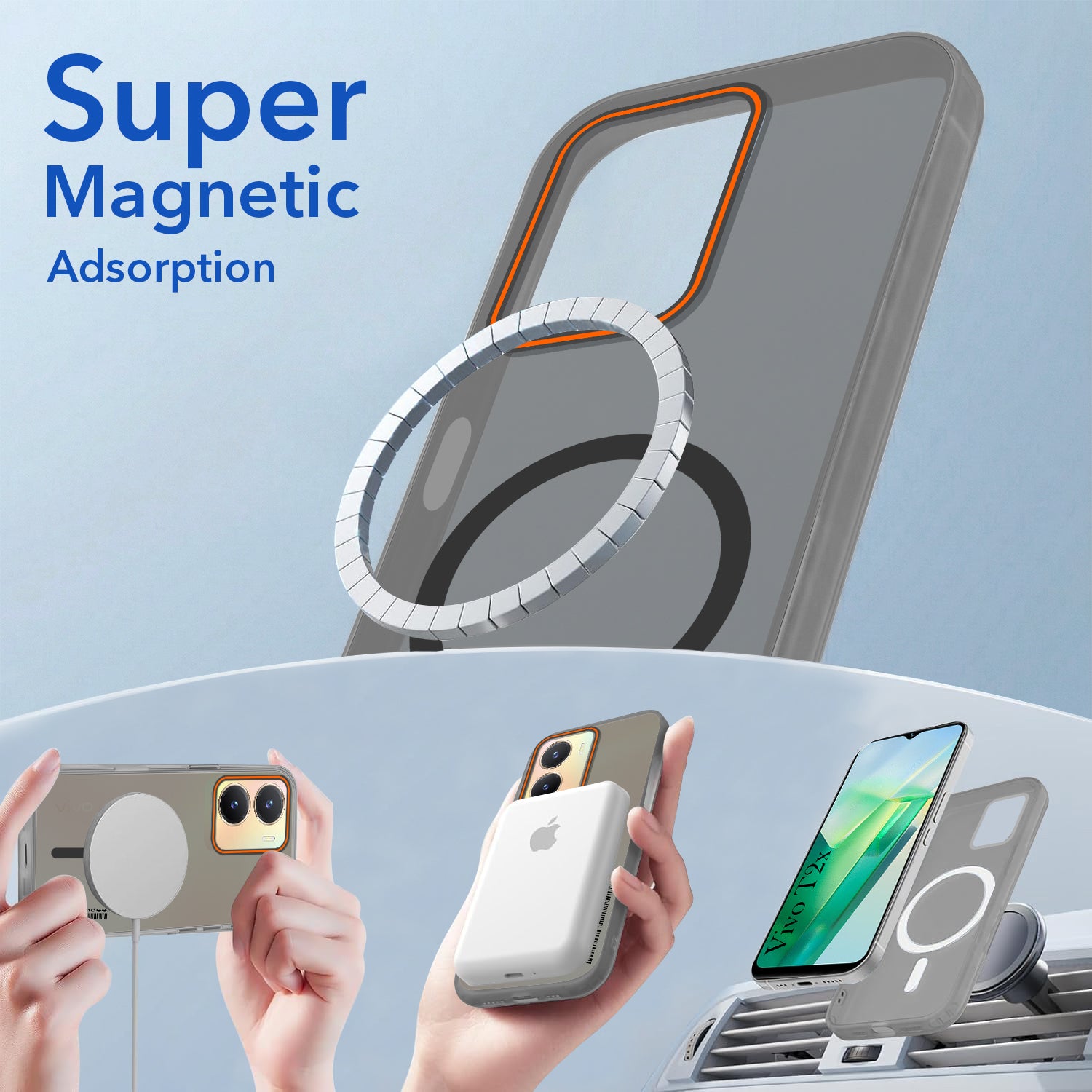For Vivo T2x Back Cover Case (Soft Touch | Camera Bump Protection | MagSafe Compatible | Matte Finish)