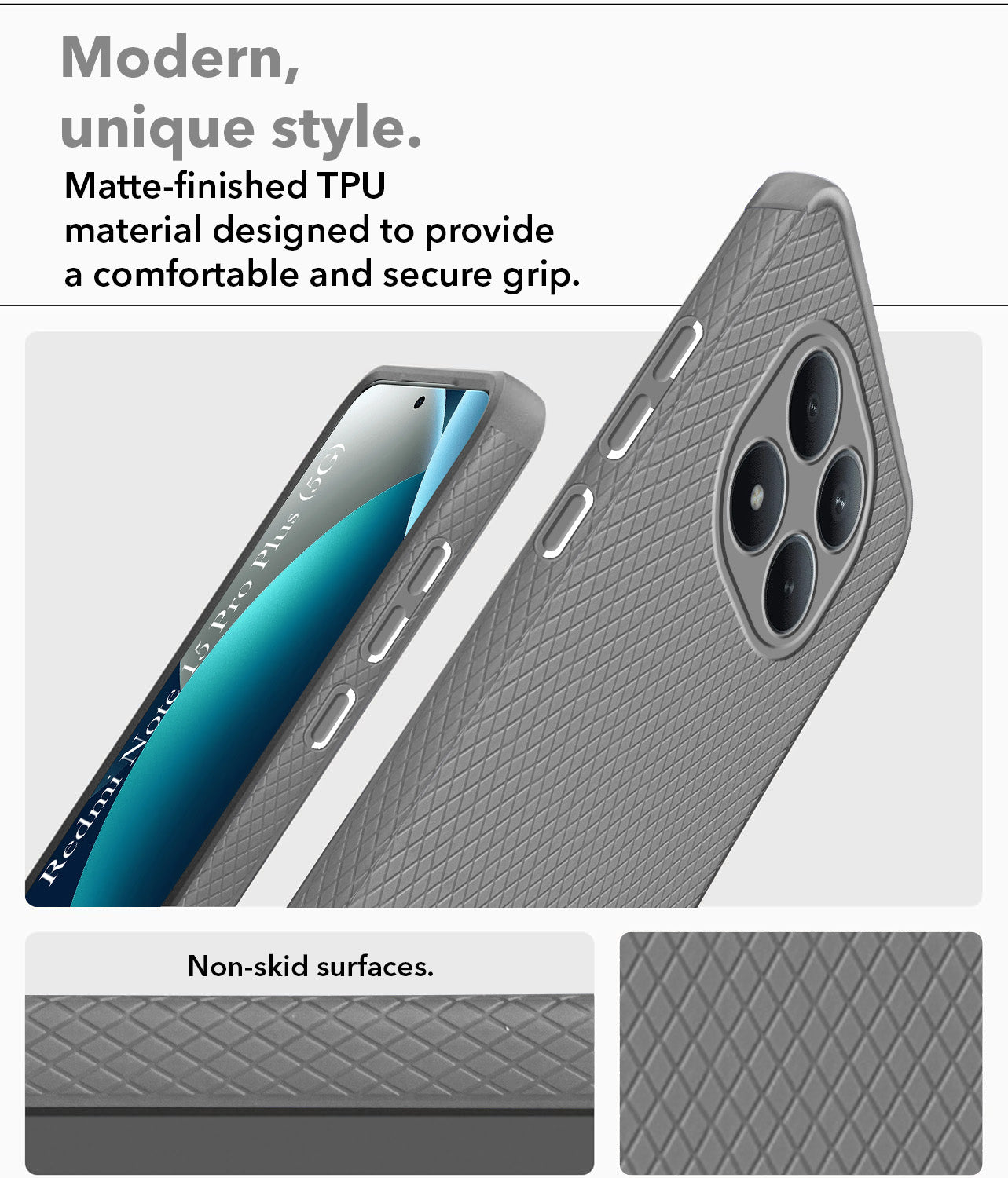 For Xiaomi Redmi Note 15 Pro Plus 5G Back Cover Case Liquid Silicone (Camera Protection | Side Grip Texture | Soft and Flexible)