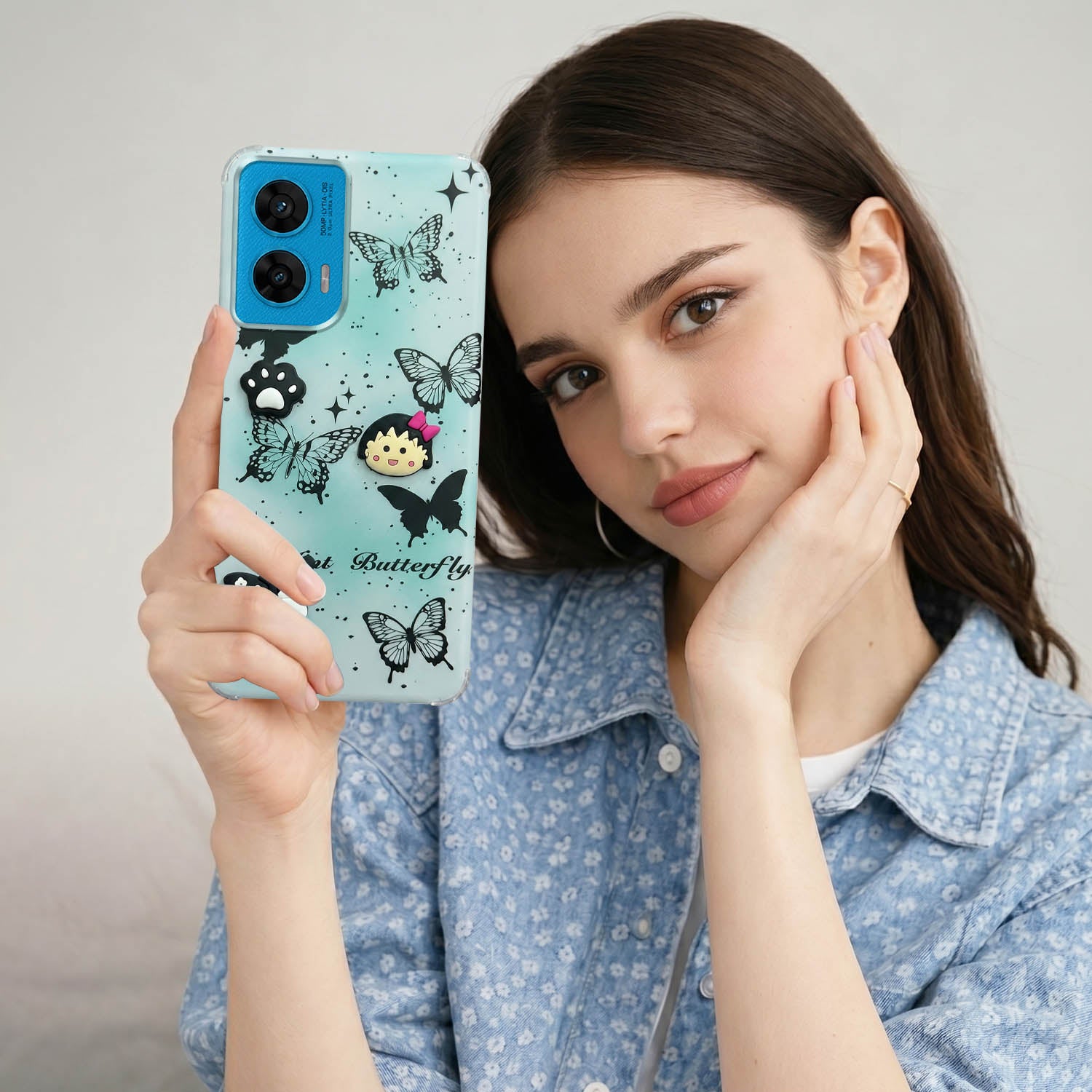 For Motorola Moto G96 Back Cover Case (3D Cute Cartoons | Hard Back Side Soft | Matte Premium Finish | HD Printing)