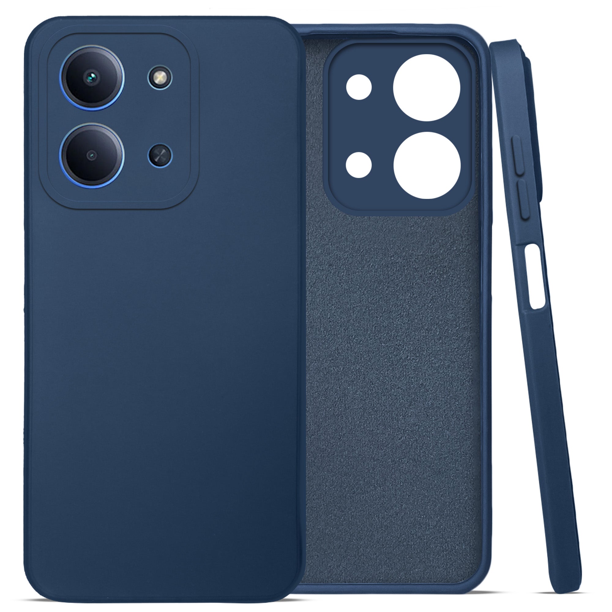 For Poco C85 5G Back Cover Case (Matte Finish Silicone with Inside Fiber Cloth)