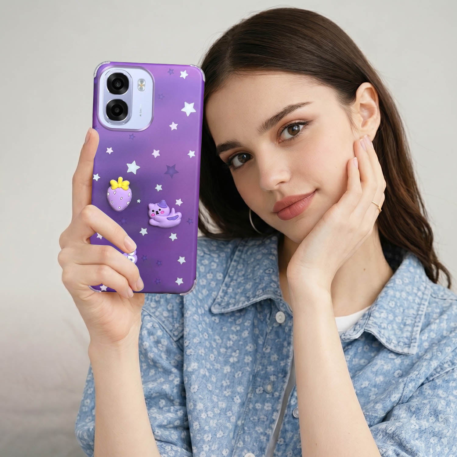 For Oppo K14x 5G Back Cover Case (3D Cute Cartoons | Hard Back Side Soft | Matte Premium Finish | HD Printing)