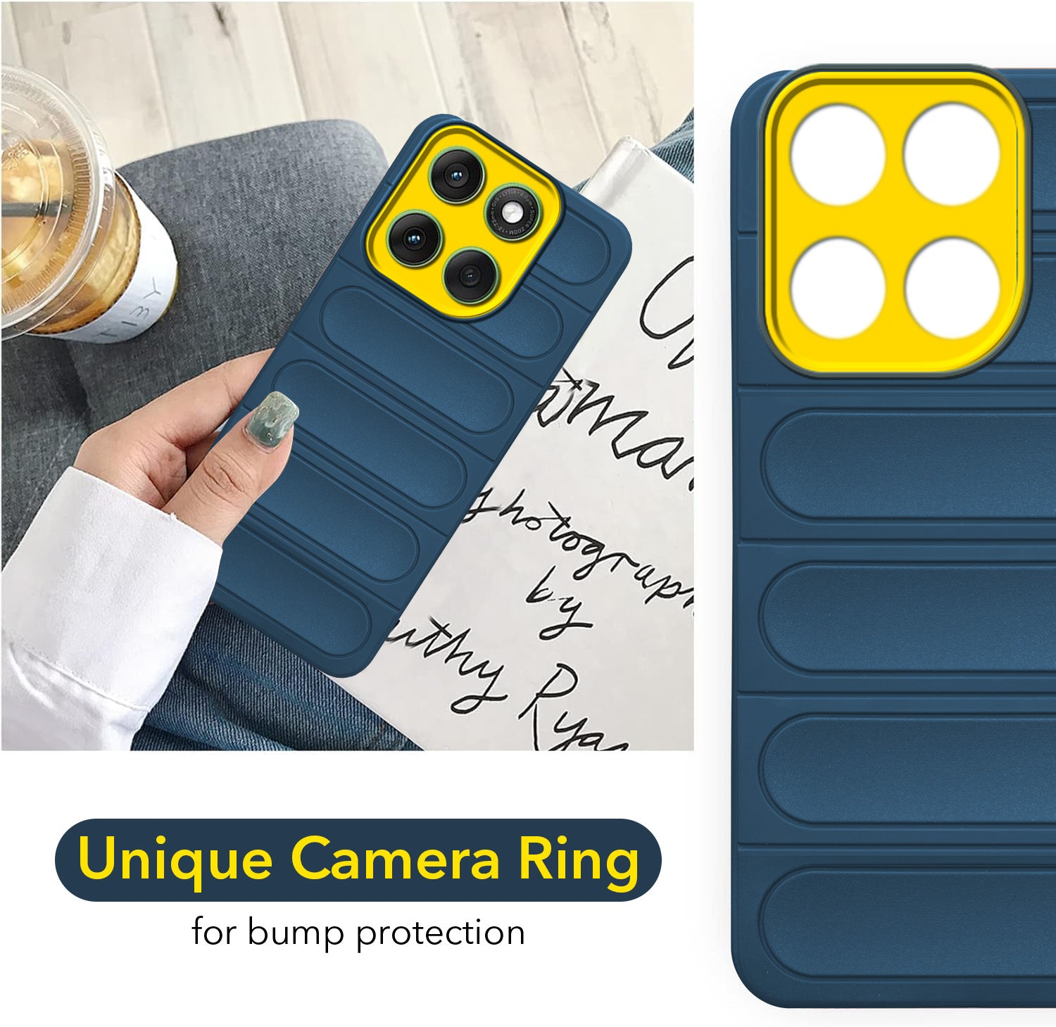 For Motorola Moto Edge 60 Back Case Cover (Matte Liquid Silicone| Professional Wave Design | Camera Protection Ring | Shockproof Anti Slip Grip)