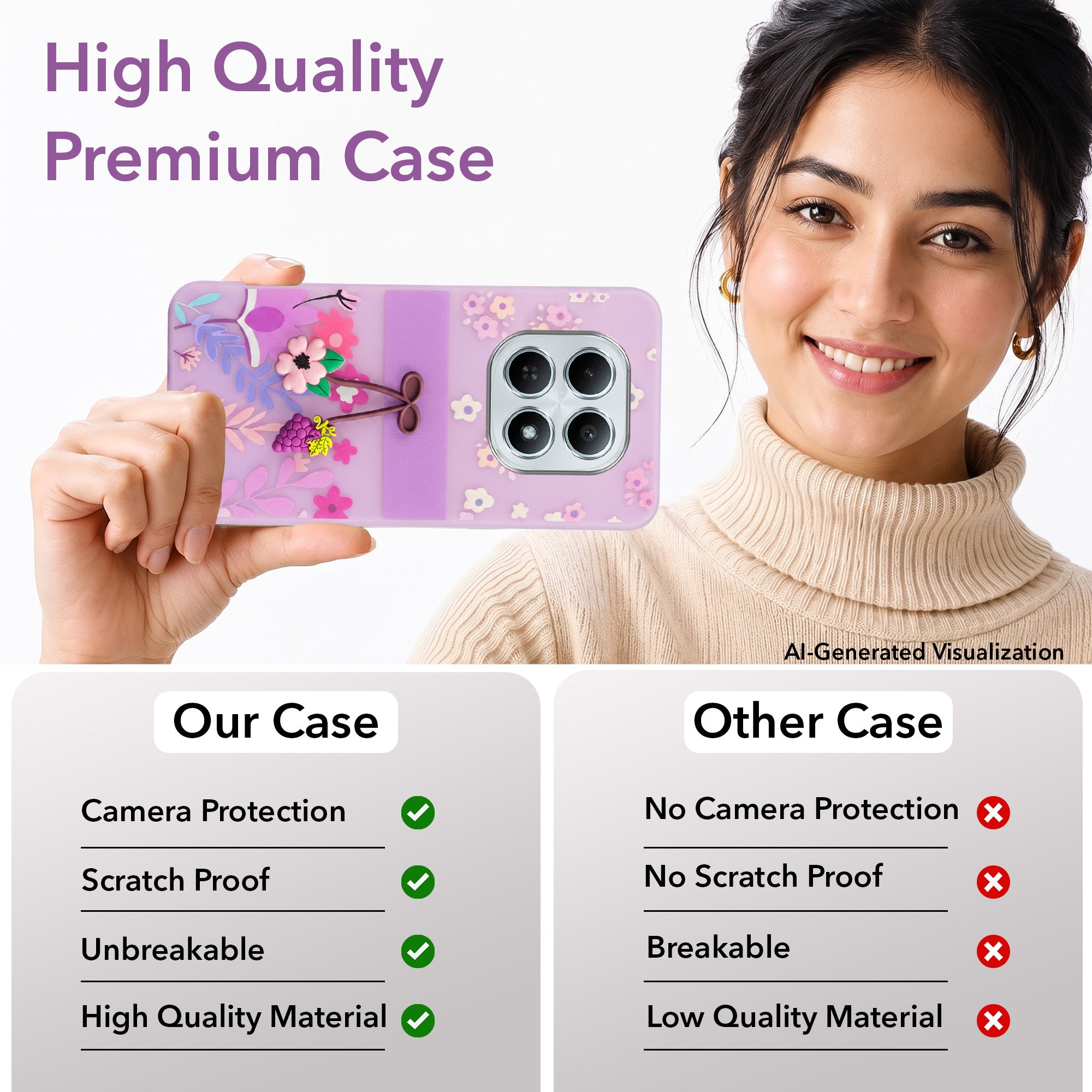 For Xiaomi Redmi Note 15 5G | Redmi Note 15 SE 5G Back Cover Case (3D Cute Cartoons | Hard Back Side Soft | Matte Premium Finish | HD Printing)