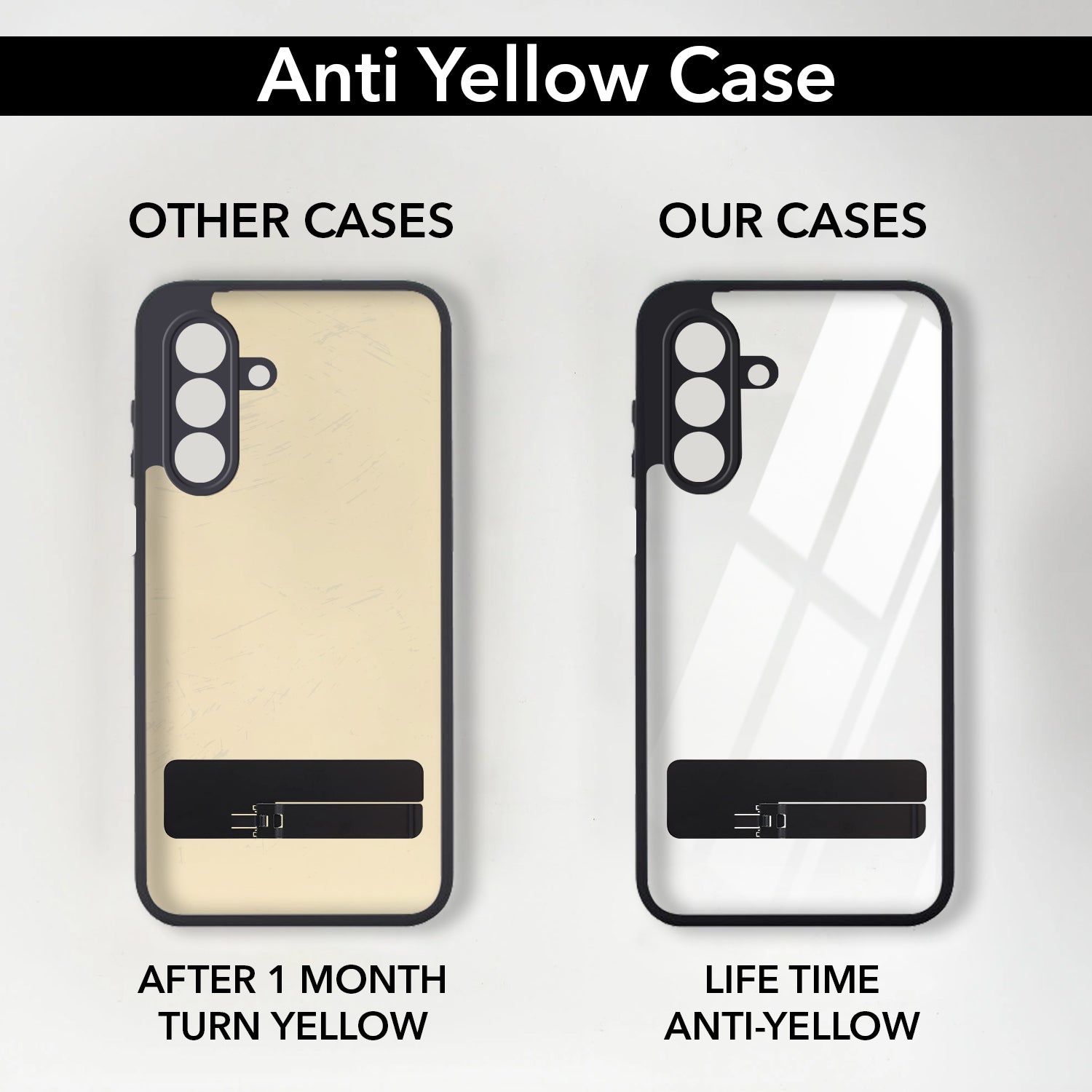For Samsung Galaxy A17 | Samsung F17 | Samsung M17 5G Back Cover Case (Built-in Stand | Lifetime Anti Yellow | Kickstand Shockproof | Camera Protection | MagSafe Compatible)