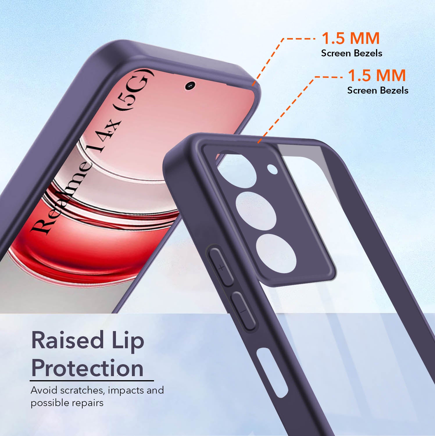For Realme 14X Back Cover Case (Lifetime Anti Yellow | Anti Scratch | Crystal Clear Shockproof)