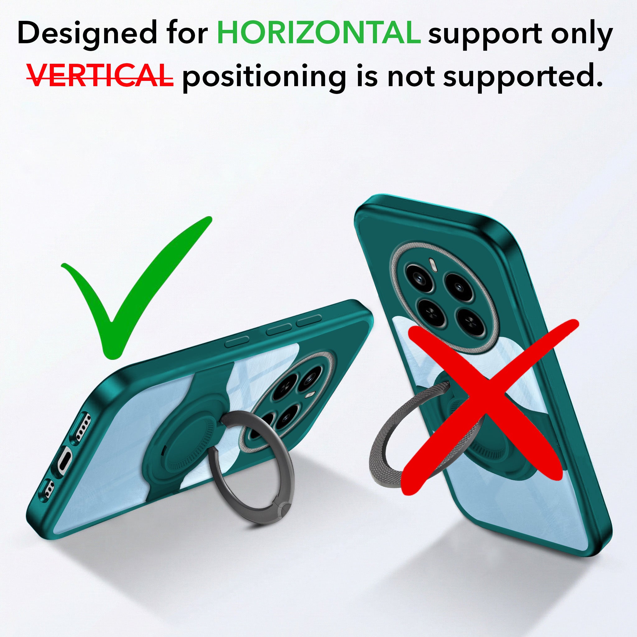 For Realme P1 5G Back Cover Case with stand (Built-in Ring Holder Kickstand | Lifetime Anti Yellow | Camera Protection)