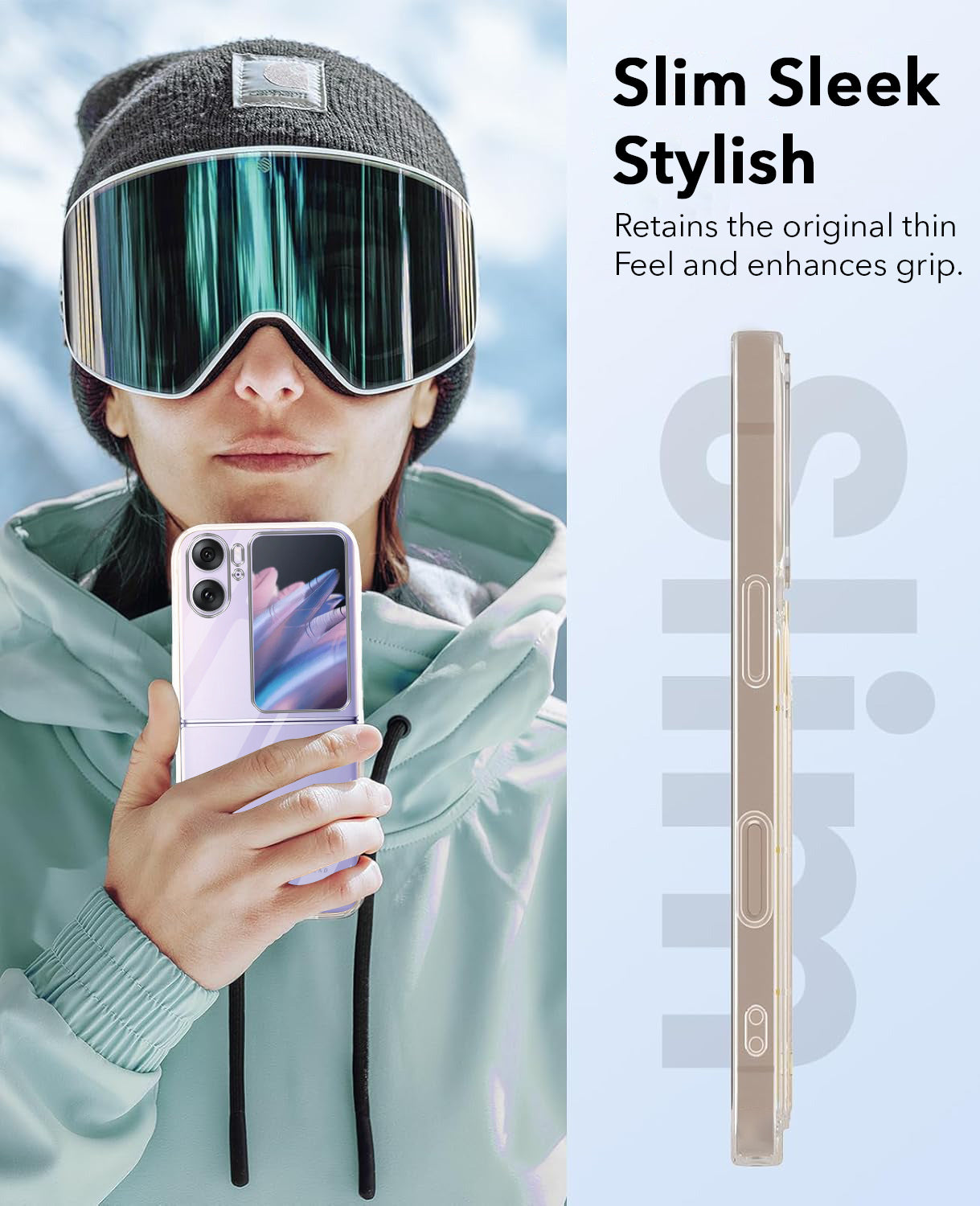 For Oppo Find N2 Flip Back Cover Case (Hard Anti Yellow Clear Case | Sleek Hard Crystal Clear | Drop & Camera Protection | Shockproof Polycarbonate)