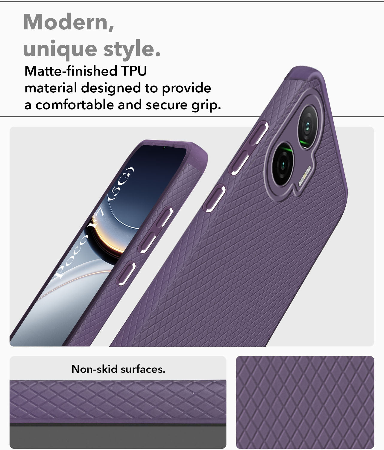 For Xiaomi Poco F7 5G Back Cover Case (Liquid Silicone | Side Grip | Camera Protection)