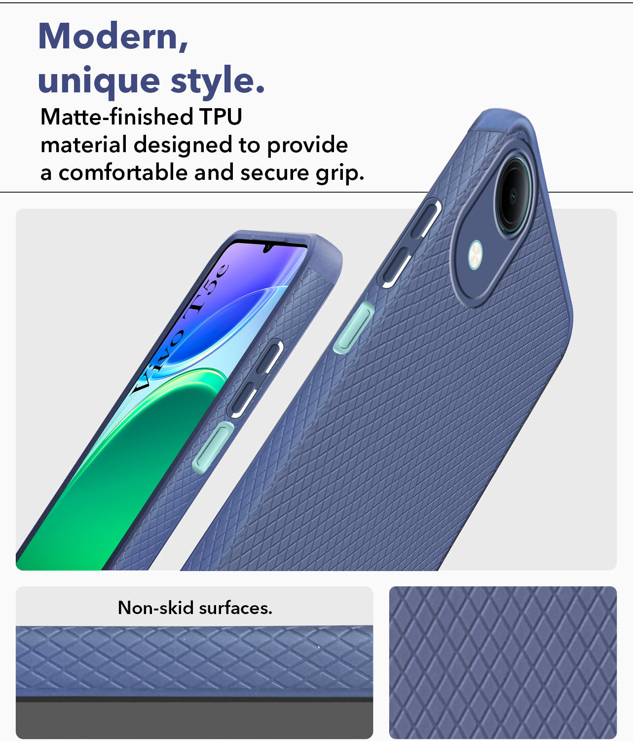 For Vivo T5e 4G Back Cover Case Liquid Silicone (Camera Protection | Side Grip Texture | Soft and Flexible)