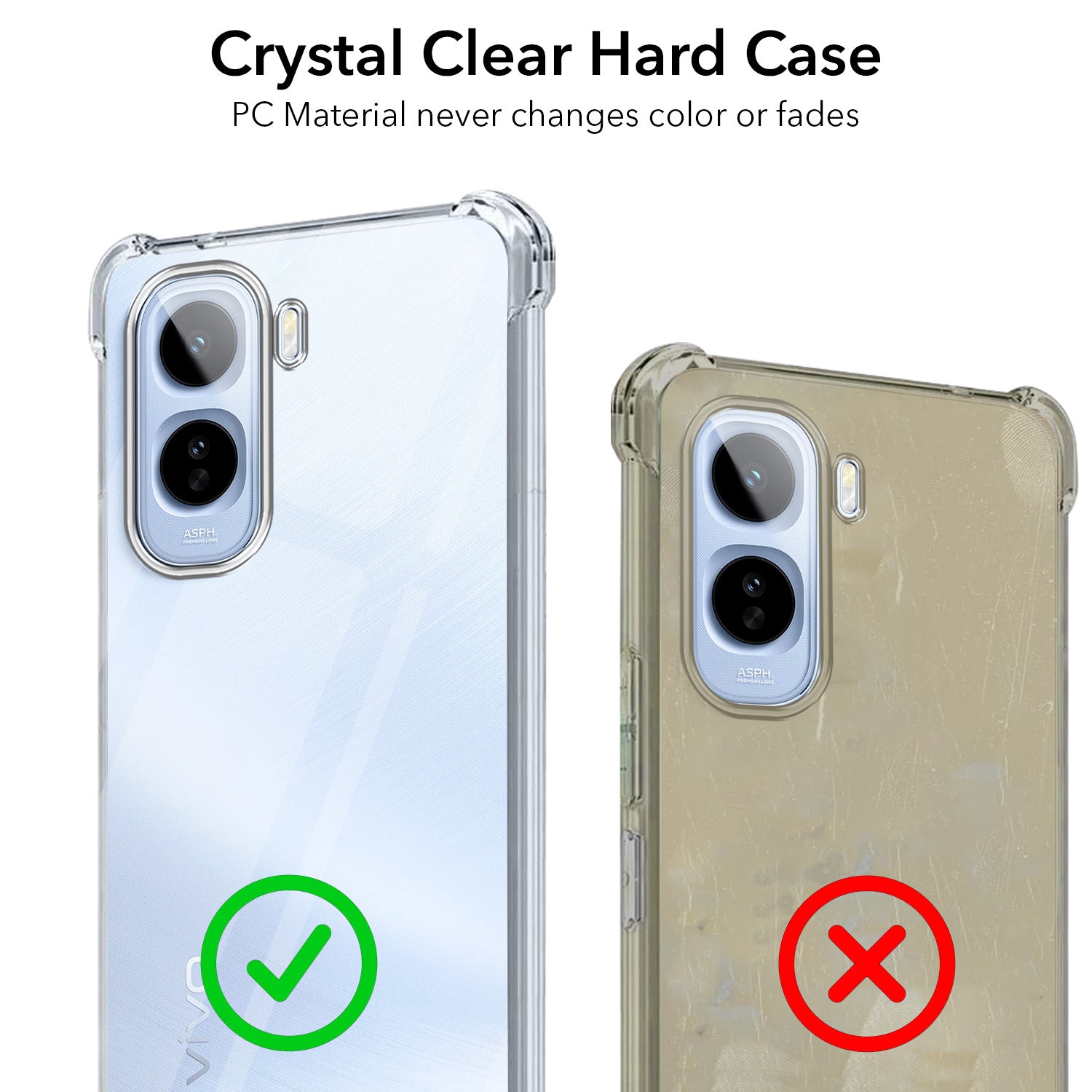 For Vivo T5 Pro 5G Back Cover Shockproof Crystal-Clear (Drop & Camera Protection | Hard Polycarbonate)