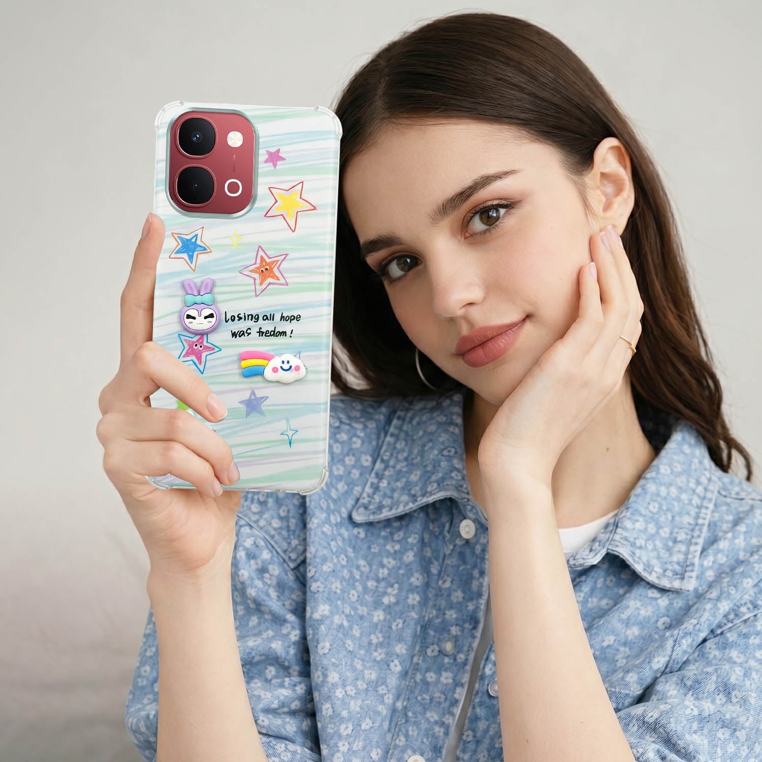 For Vivo Y31T 5G Back Cover Case (3D Cute Cartoons | Hard Back Side Soft | Matte Premium Finish | HD Printing)