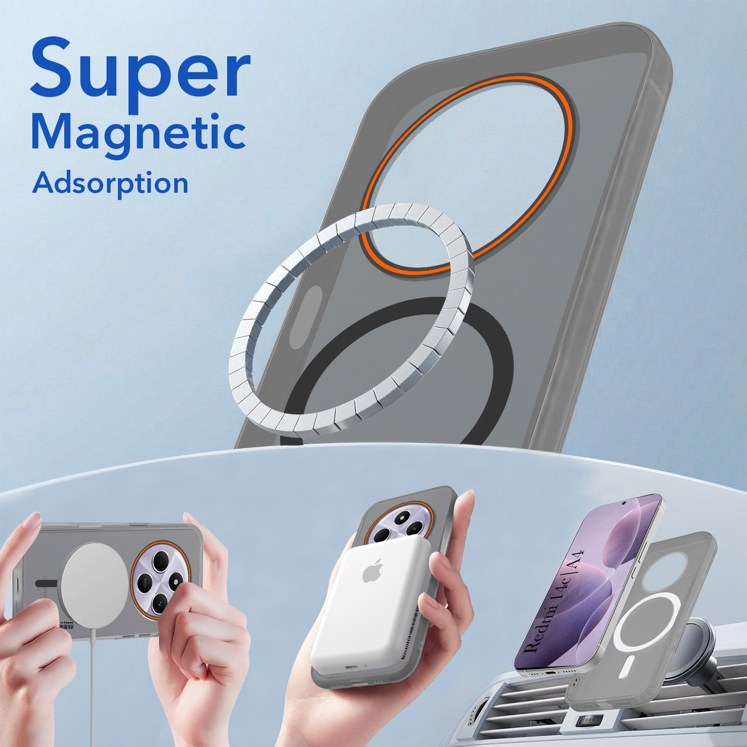For Redmi A4 5G | Xiaomi Redmi 14C Back Cover Case (Soft Touch | Camera Bump Protection | MagSafe Compatible | Matte Finish)
