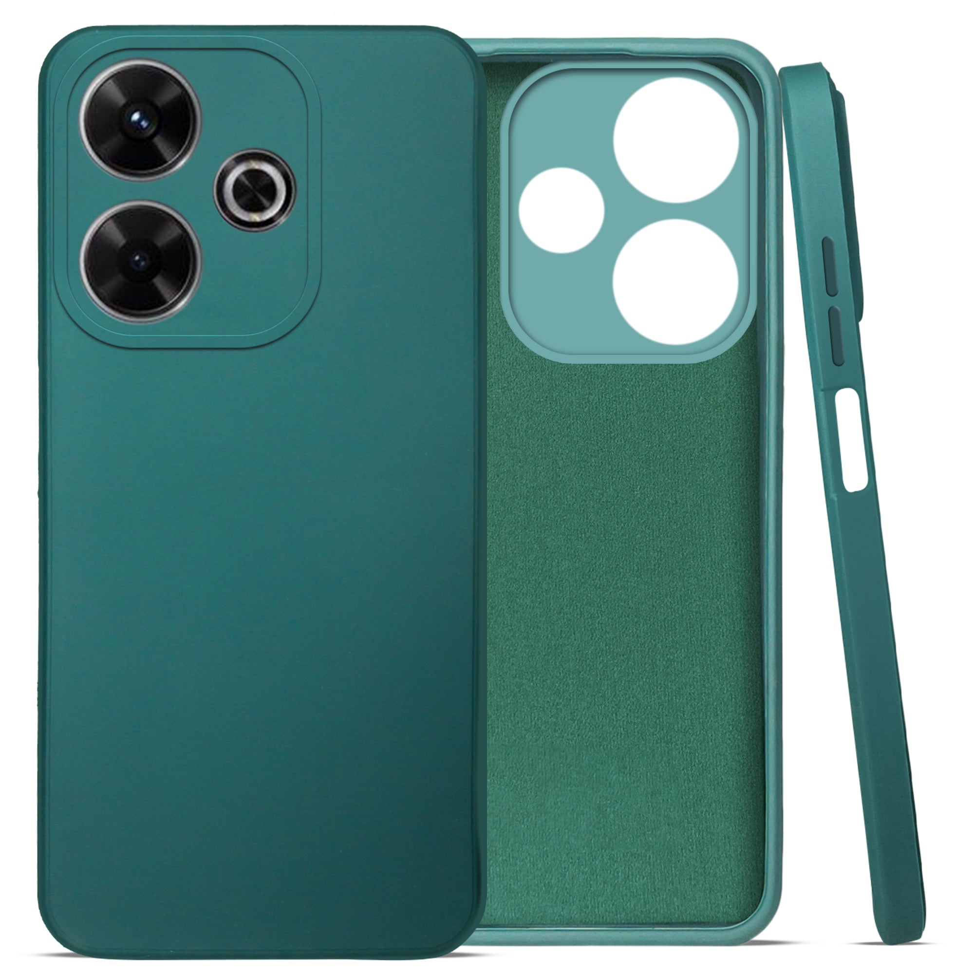 For Poco M6 Plus 5G Back Cover Case ( Matte Finish Silicone with Inside Fiber cloth)