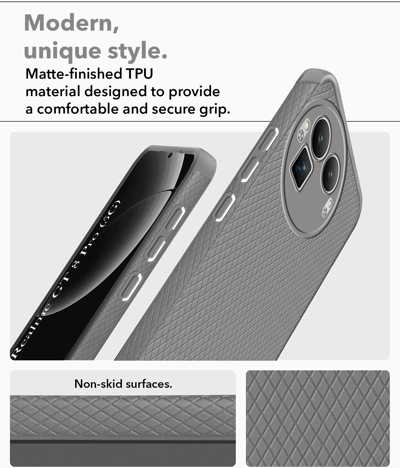 For Realme GT 8 Pro Back Cover Case Liquid Silicone (Camera Protection | Side Grip Texture | Soft and Flexible)