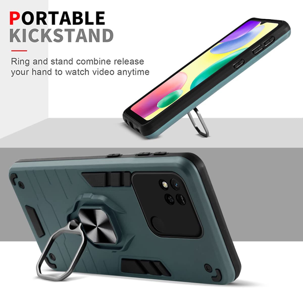 For Xiaomi Redmi 10A Back Case Cover  (Shockproof Polycarbonate Dual Layer Hybrid Armor)