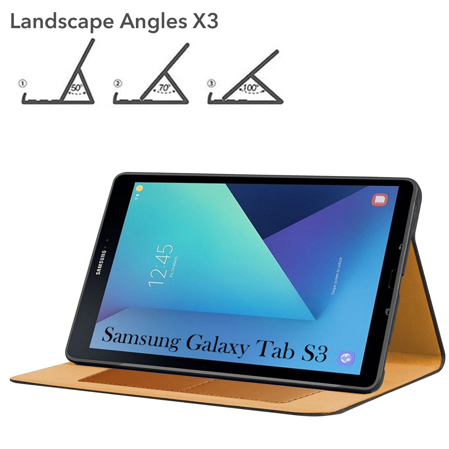 For Samsung Galaxy Tab S3 T825 9.7 Inch SM-T820/T825/T825Y  Flip Cover Folio Cover (PU Leather | Multi-Angle Smart Stand | Card Storage Slots | Silicone Back Pouch)