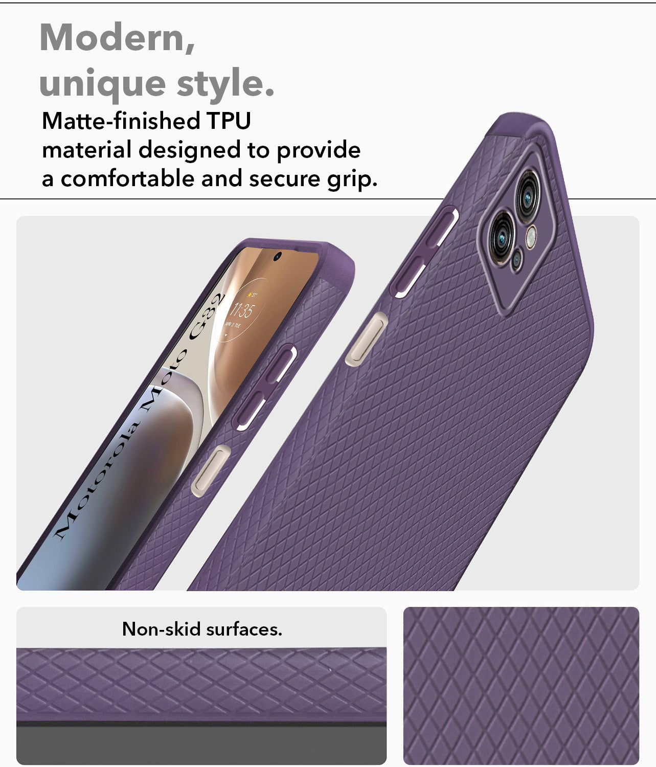 For Motorola Moto G32 Back Cover Case (Liquid Silicone | Side Grip | Camera Protection)