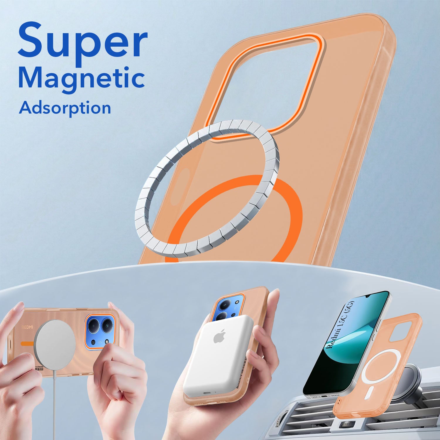 For Redmi 15C Back Cover Case (Soft Touch | Camera Bump Protection | MagSafe Compatible | Matte Finish)