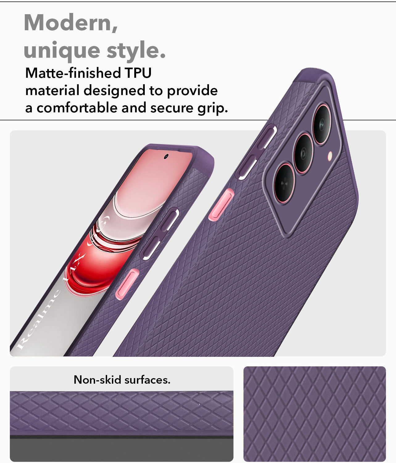 For Realme 14X Back Cover Case  (Liquid Silicone | Side Grip | Camera Protection)