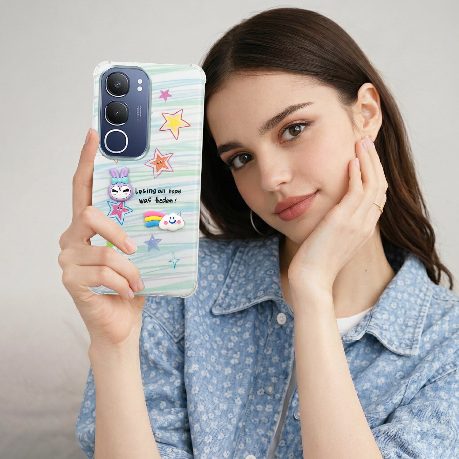 For Vivo Y29 Back Cover Case (3D Cute Cartoons | Hard Back Side Soft | Matte Premium Finish | HD Printing)